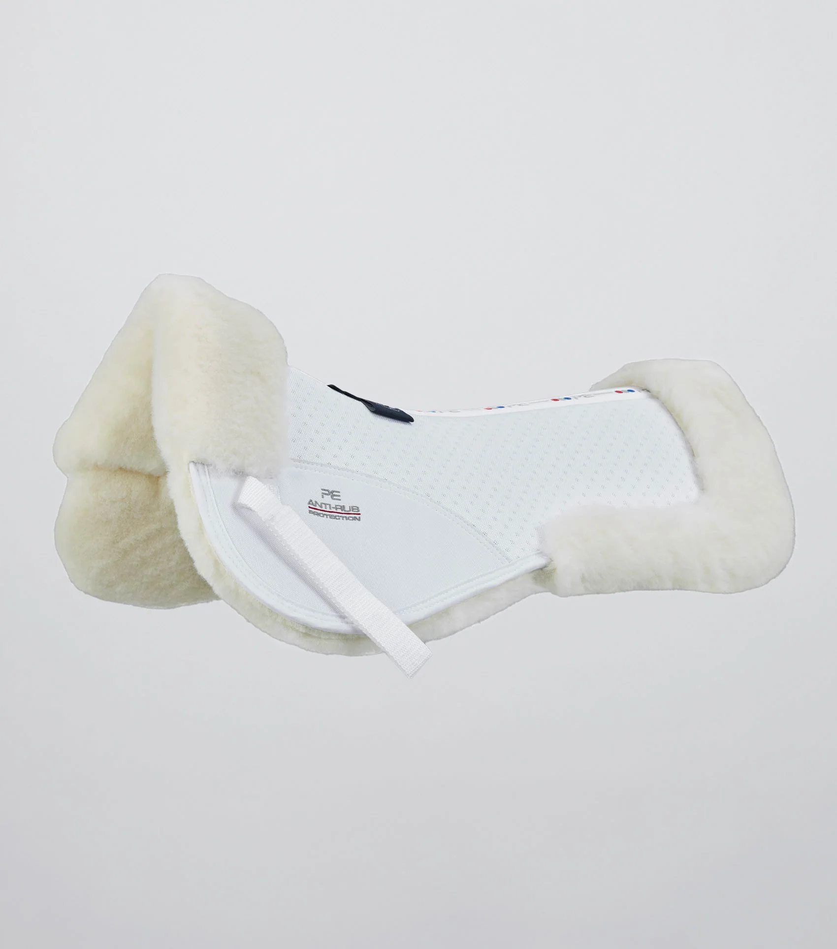Airtechnology Shockproof Wool Saddle Pad - Half Pad White/Natural Wool