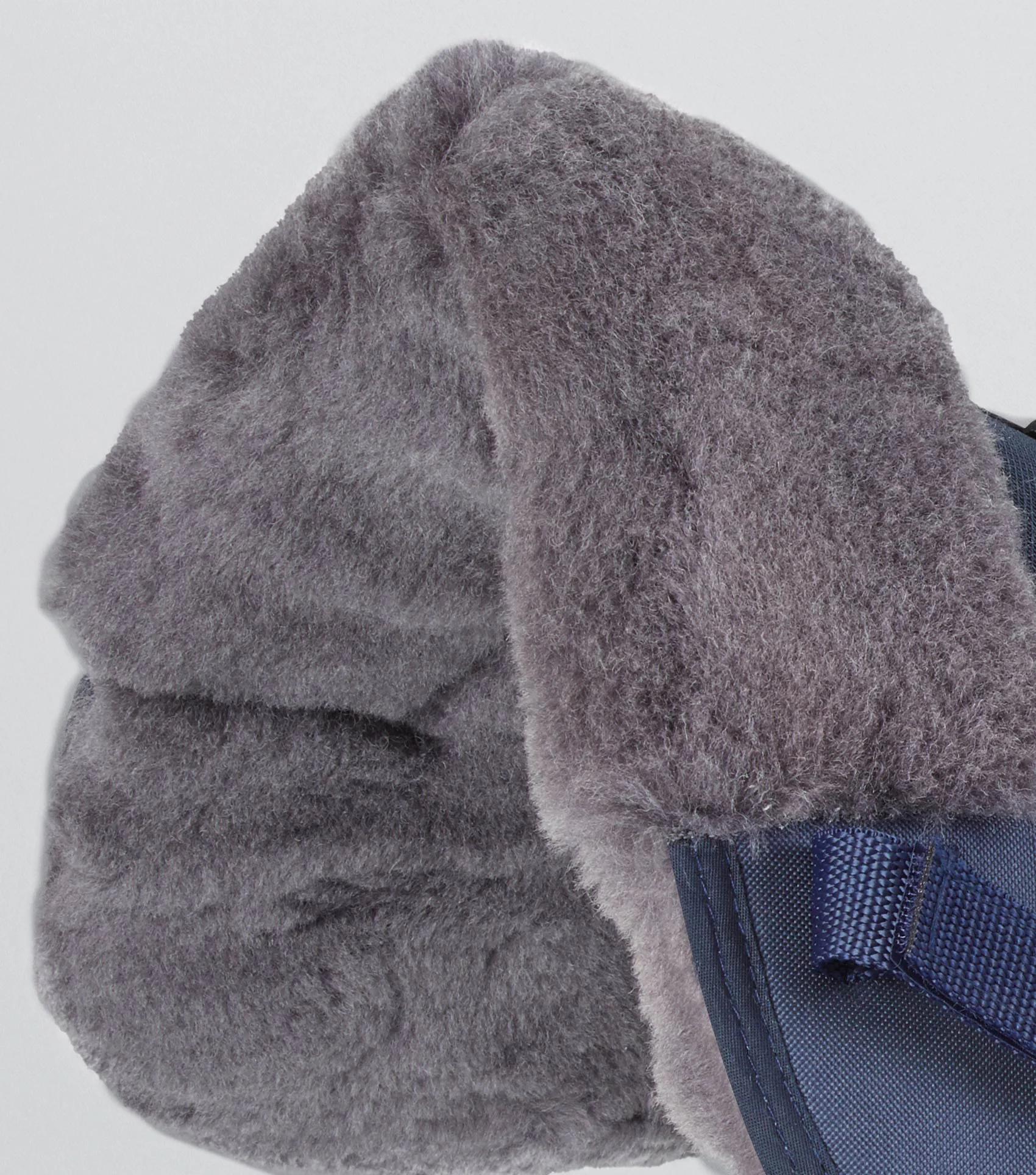 Airtechnology Shockproof Wool Saddle Pad - Half Pad Navy/Grey Wool - Image 3