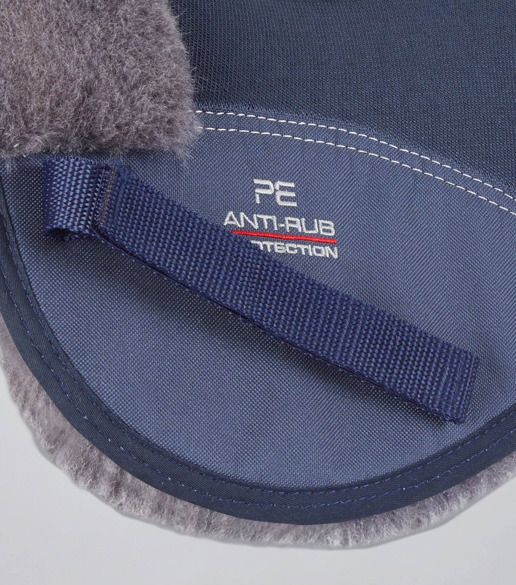 Airtechnology Shockproof Wool Saddle Pad - Half Pad Navy/Grey Wool - Image 5