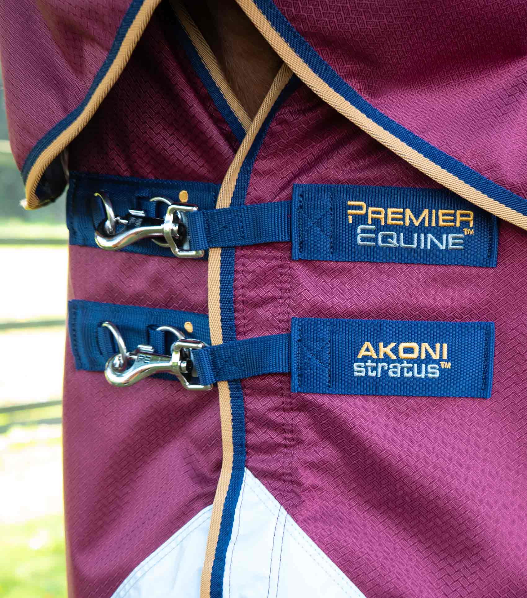 Akoni 0g Turnout Rug with Classic Neck Cover Wine - Image 3