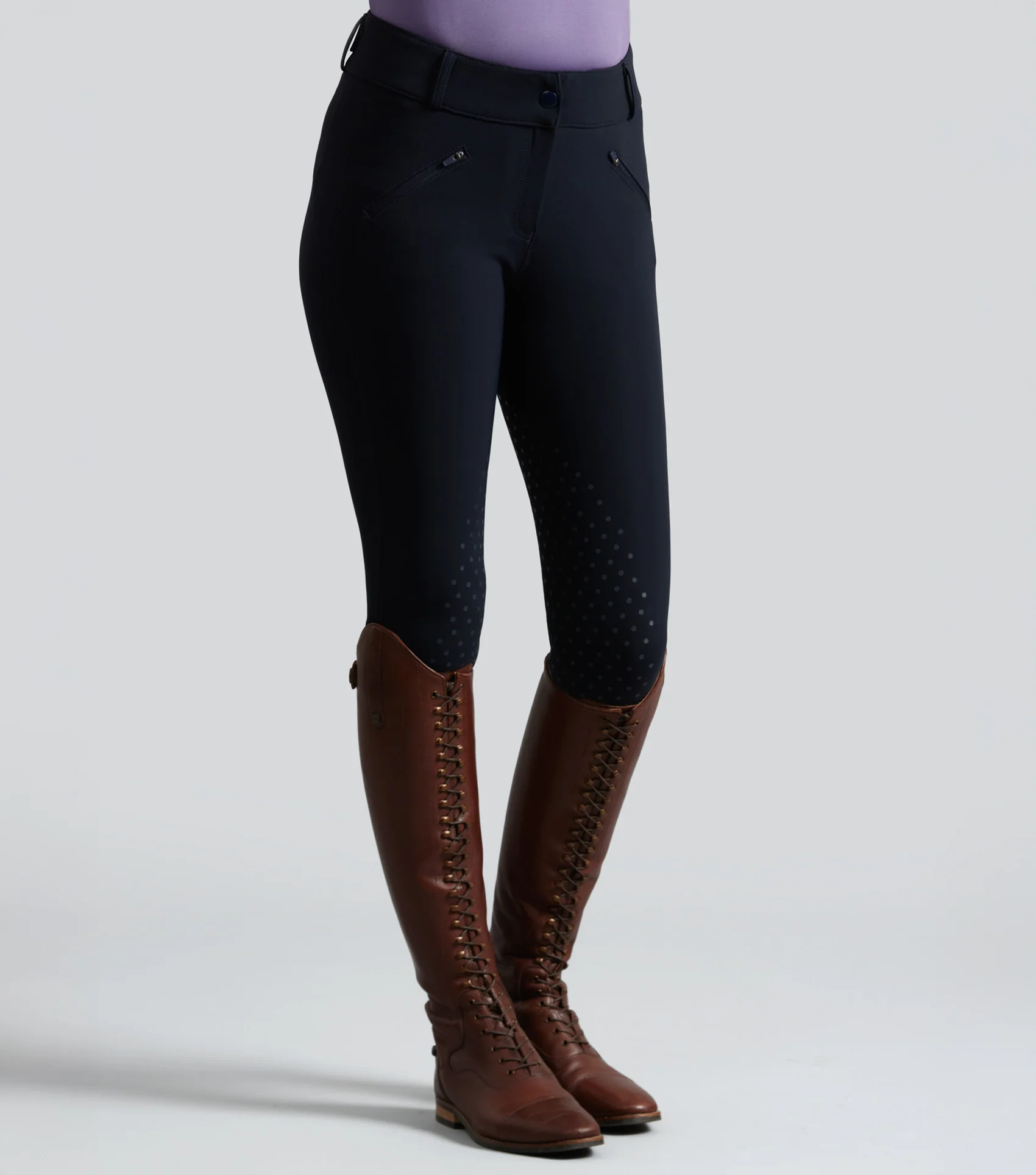 SALE - Alani Womens Full Seat Riding Breeches Navy - Image 3