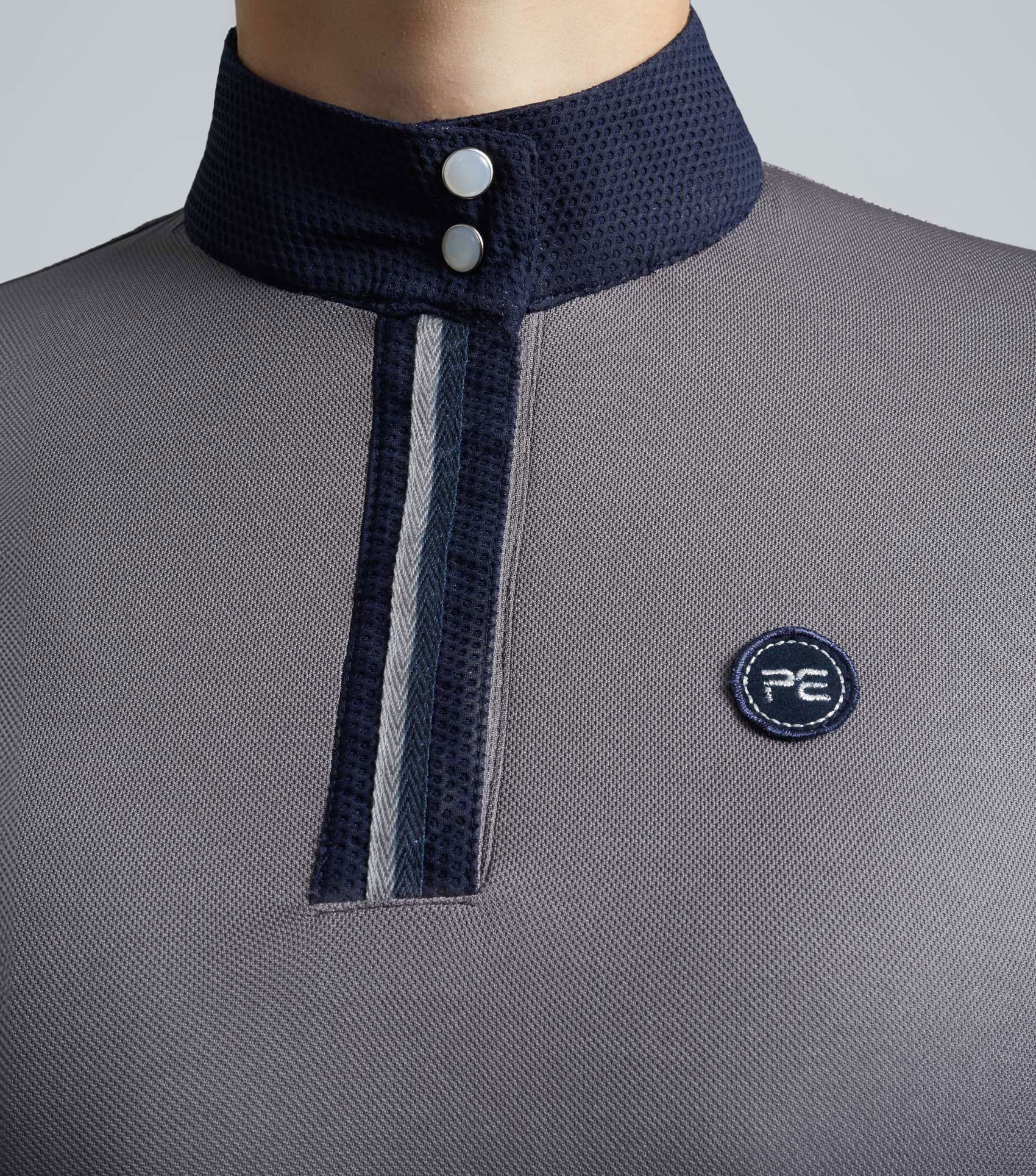 Amia Ladies Technical Short Sleeve Riding Top Anthracite Grey - Image 3