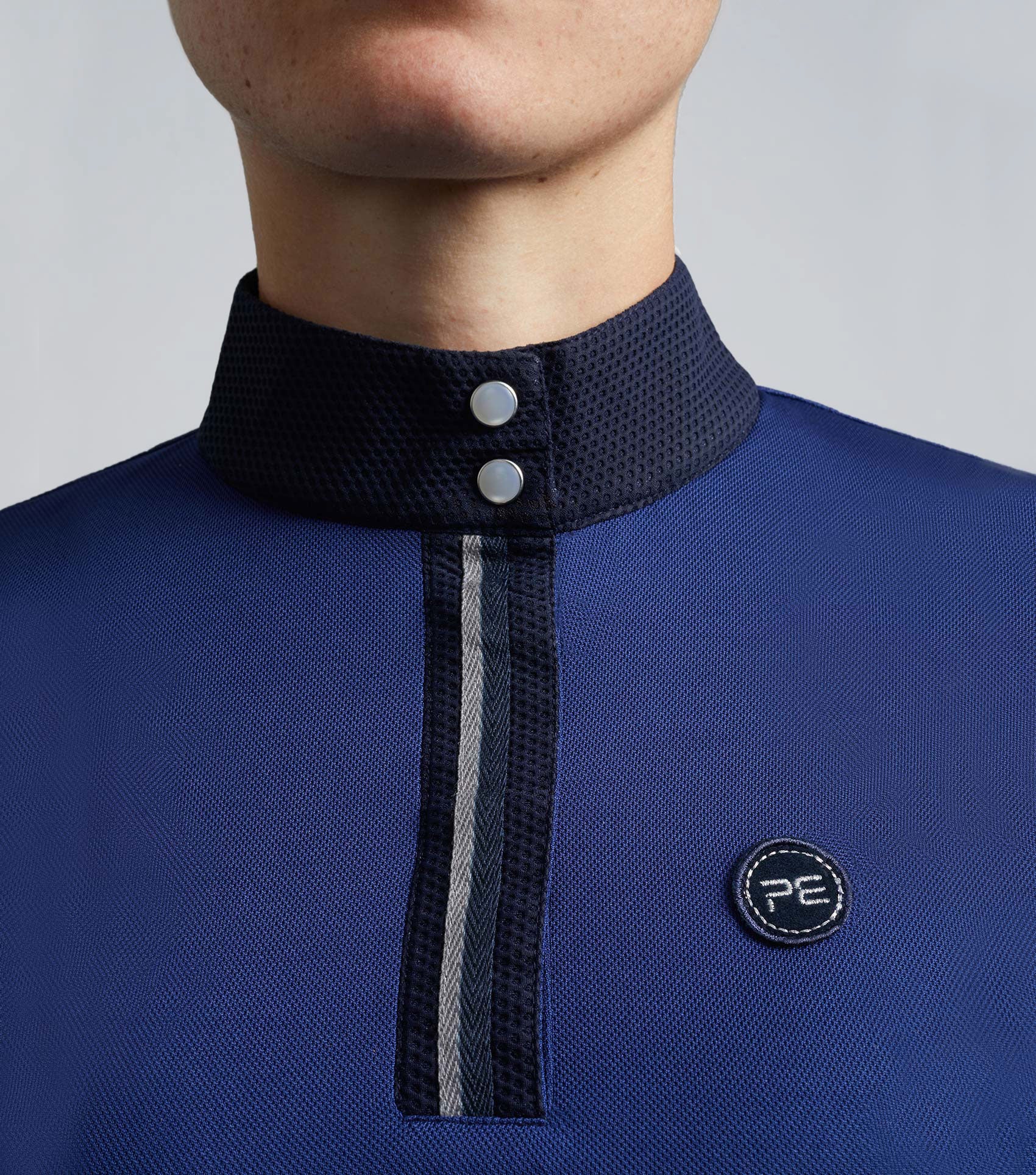 Amia Ladies Technical Short Sleeve Riding Top Navy - Image 3