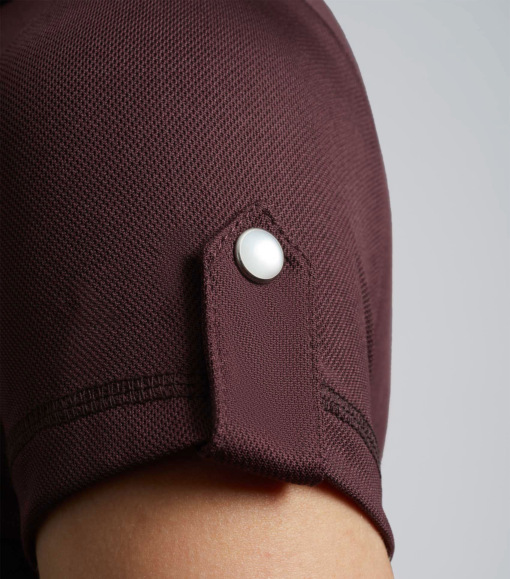 Amia Ladies Technical Short Sleeve Riding Top Wine - Image 5