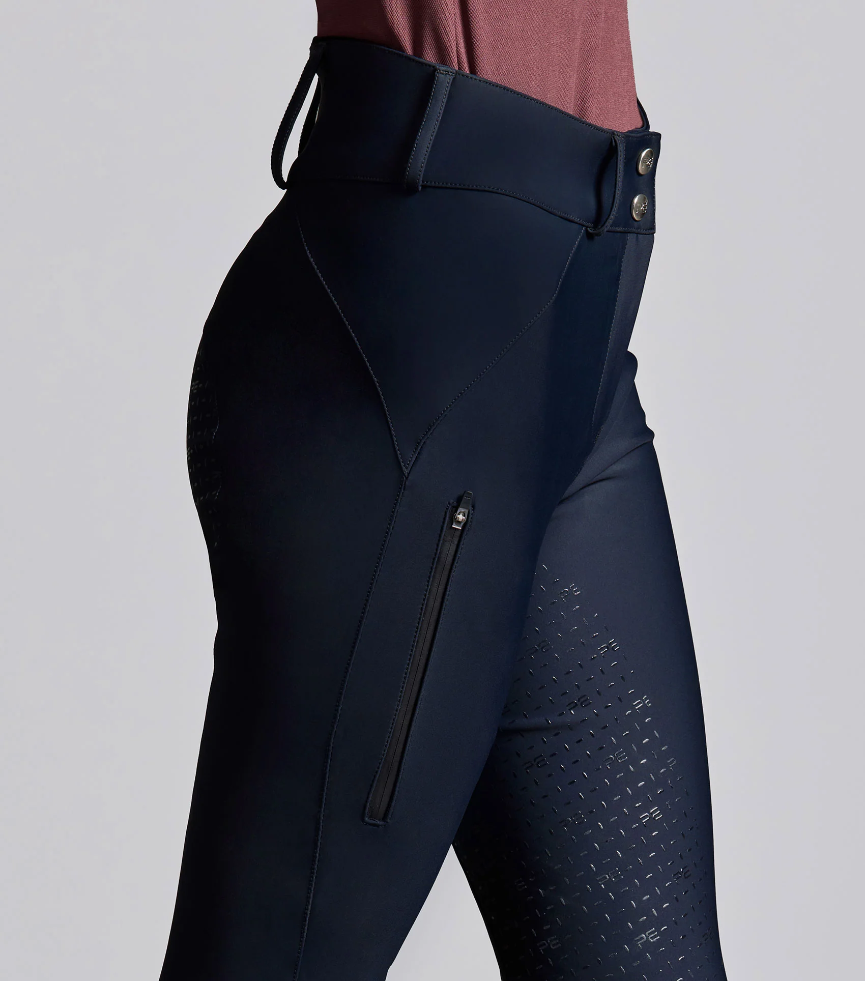 Amnis Womens Waterproof Gel Full Seat Riding Breeches Navy - Image 3