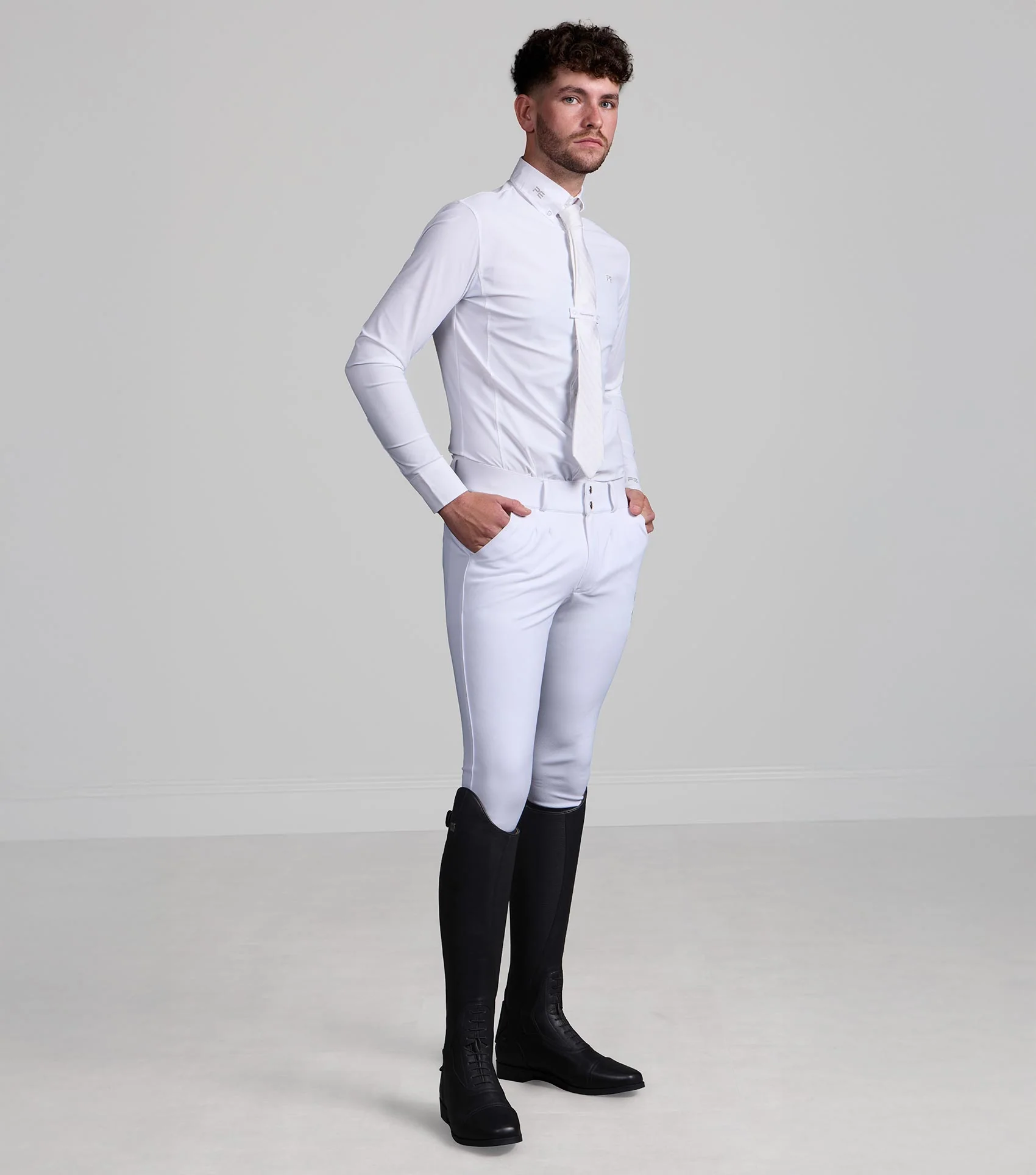 Andate Men's Long Sleeve Show Shirt White - Image 6