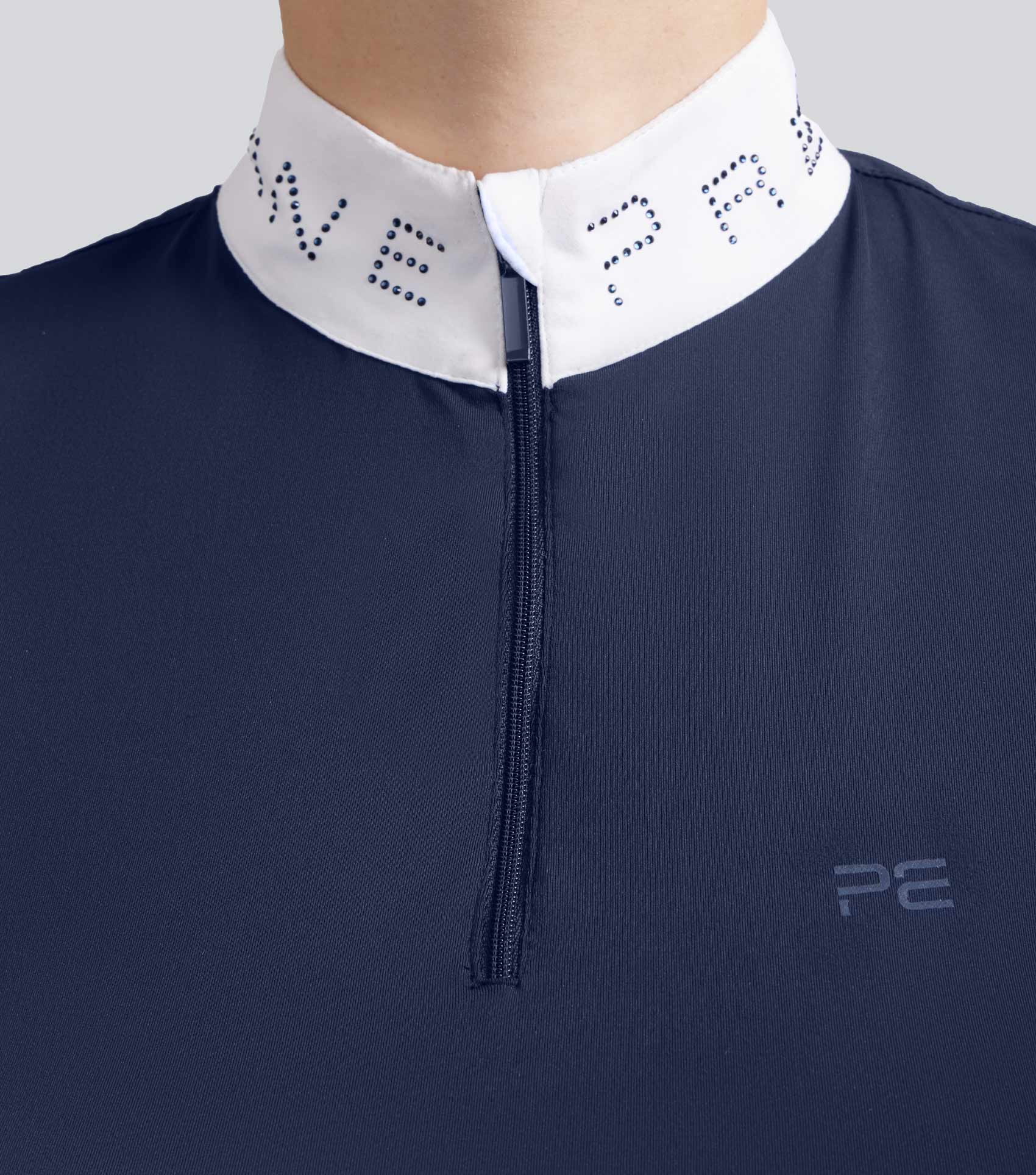 SALE - Andria Womens Short Sleeve Riding Top Navy - Image 3