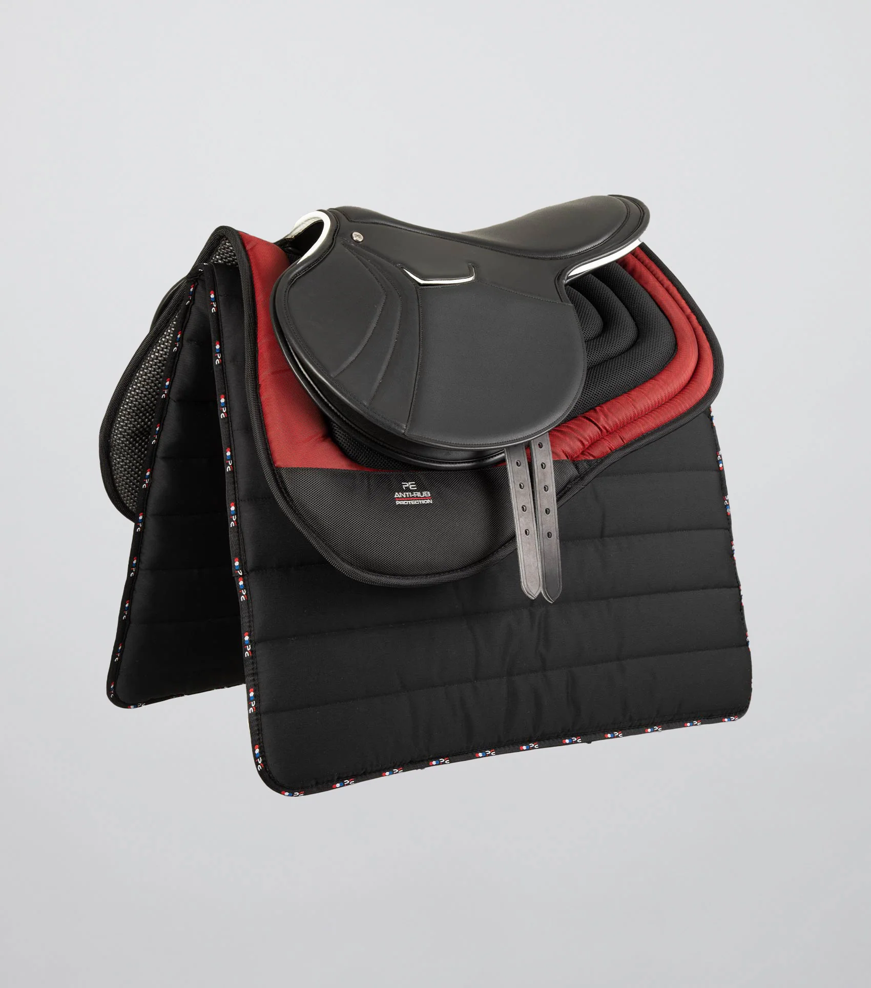 Anti-Slip Airflow Shockproof Racing/ Training Saddle Pad Black/Red - Image 5