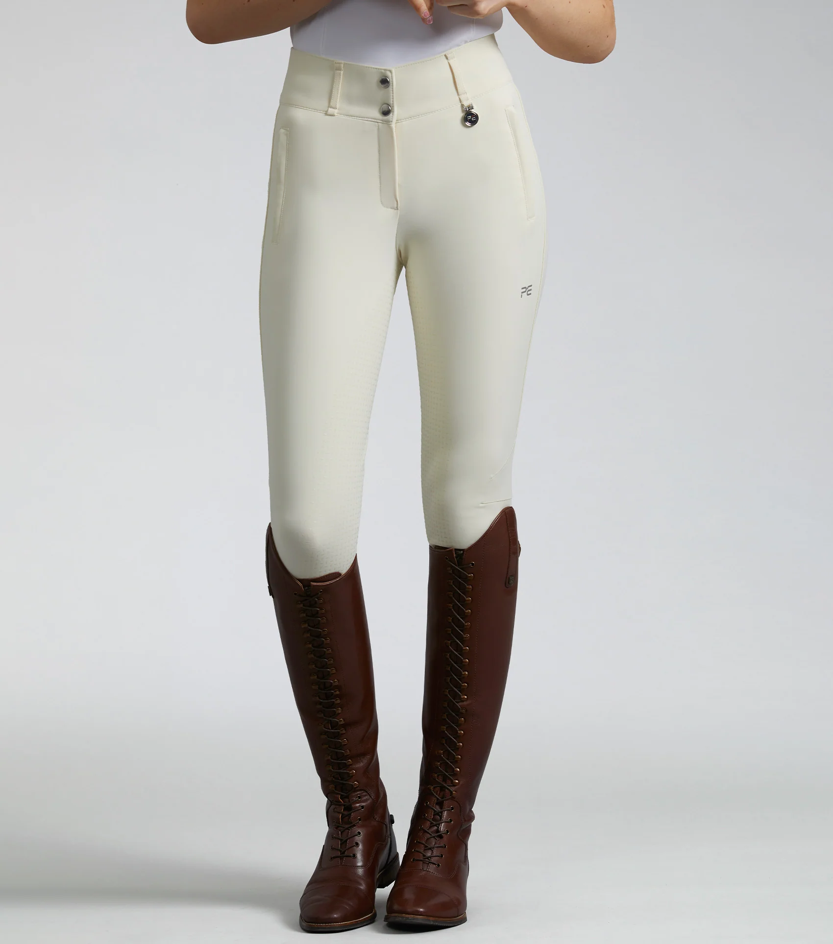 Aradina Ladies Full Seat Gel Competition Riding Breeches Vanilla - Image 3