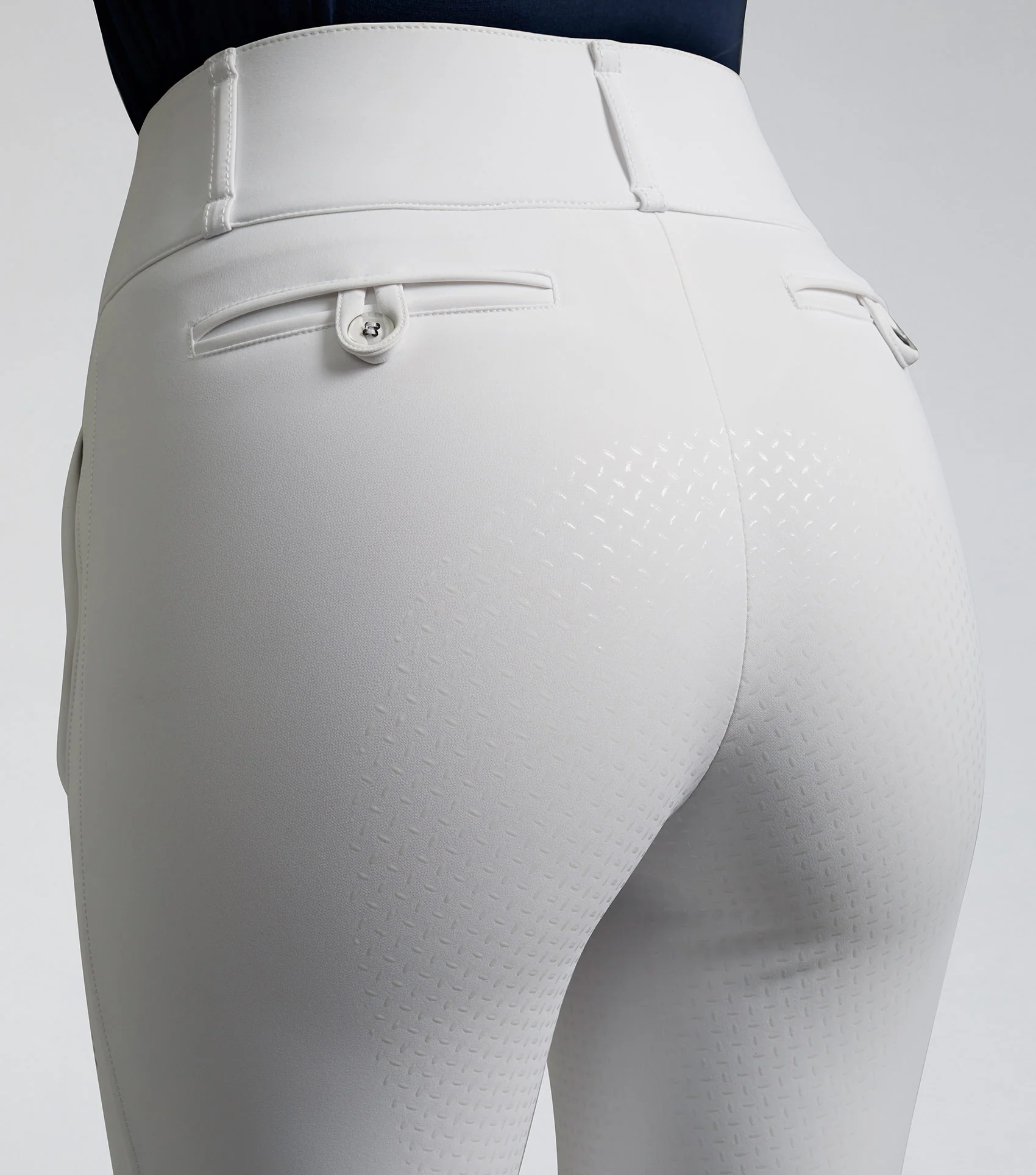 Aradina Ladies Full Seat Gel Competition Riding Breeches White - Image 4