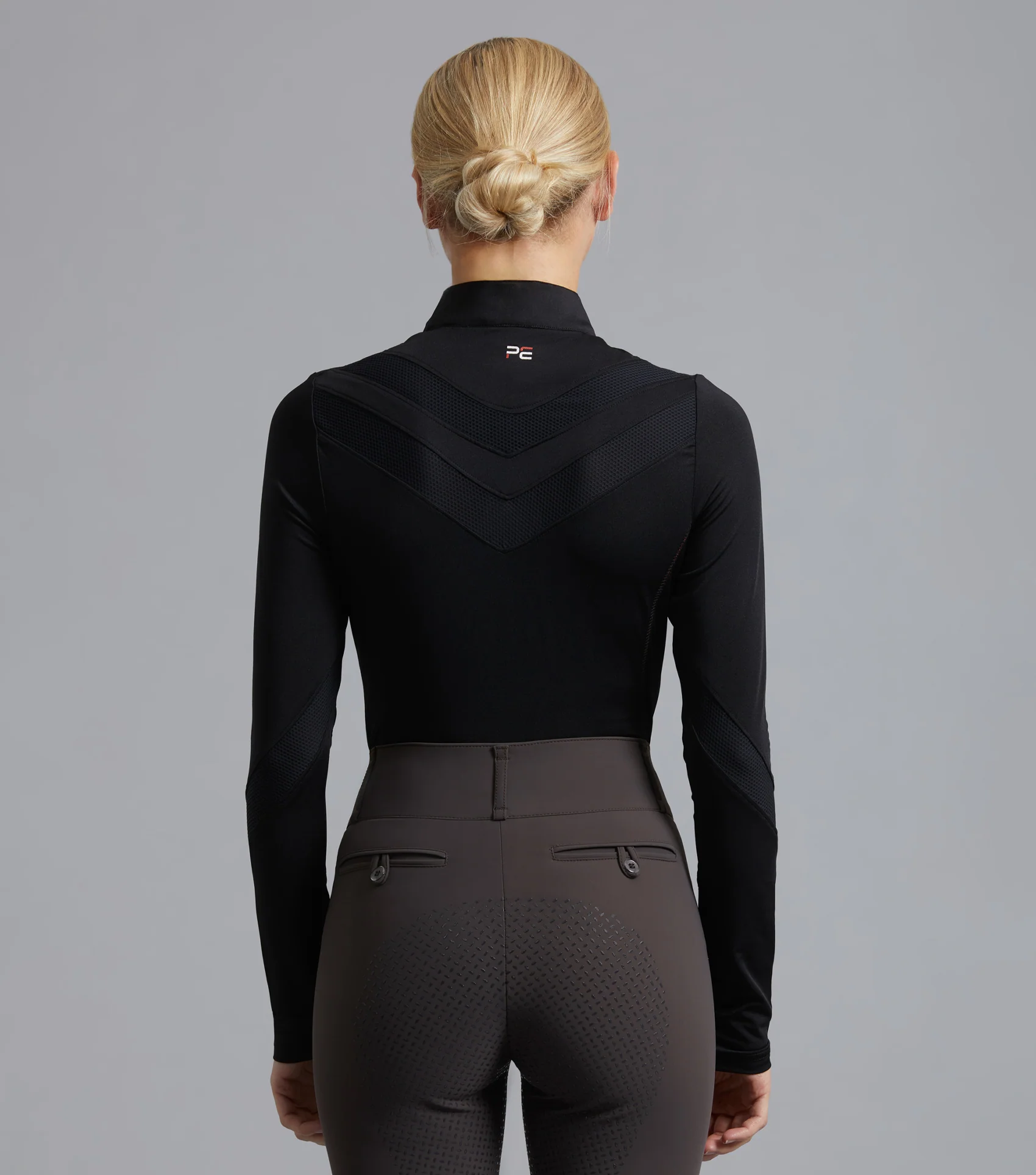 SALE - Arclos Ladies Technical Long Sleeve Riding Top Black - Image 3