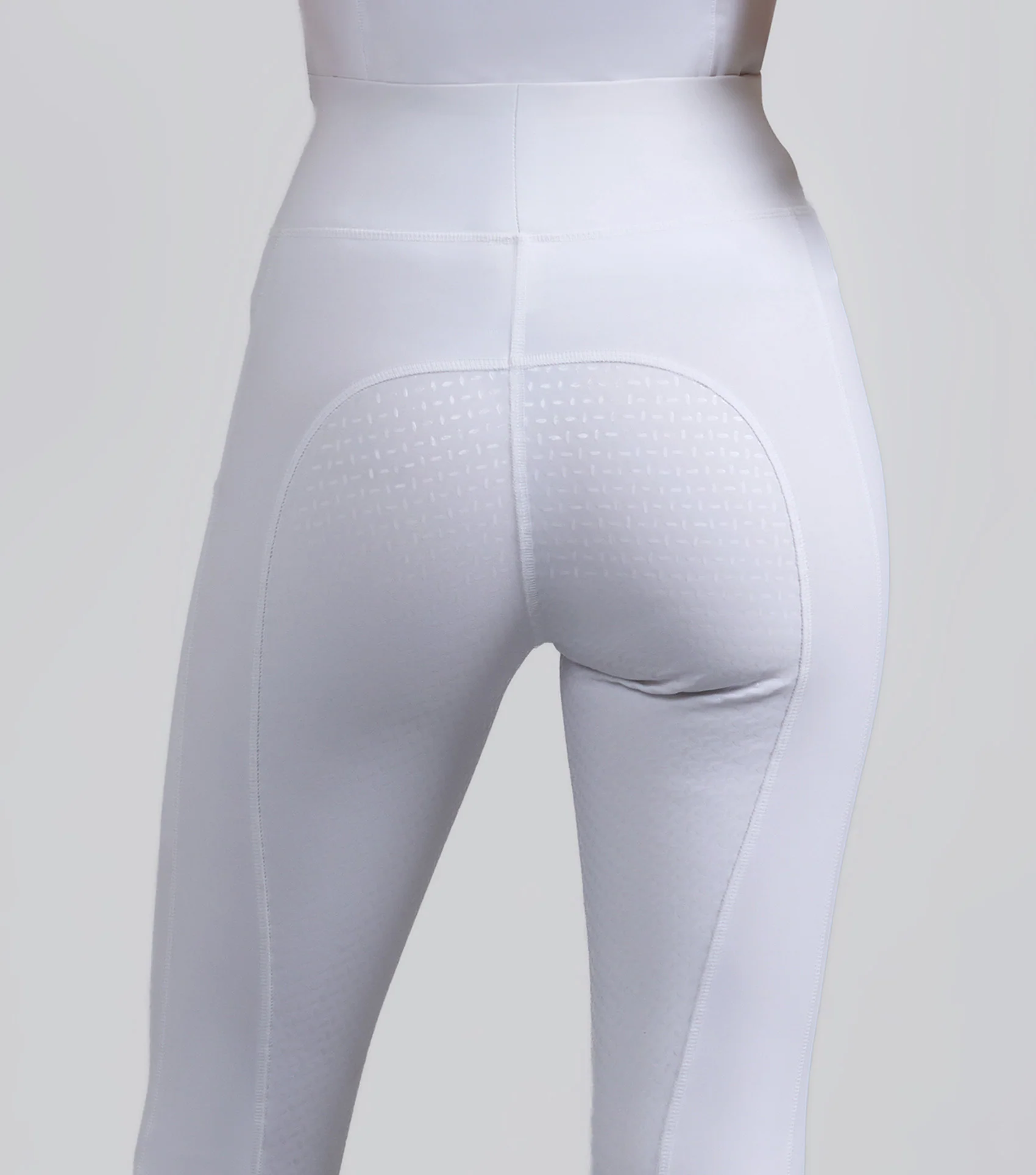 Aresso Ladies Full Seat Gel Riding Tights White - Image 3