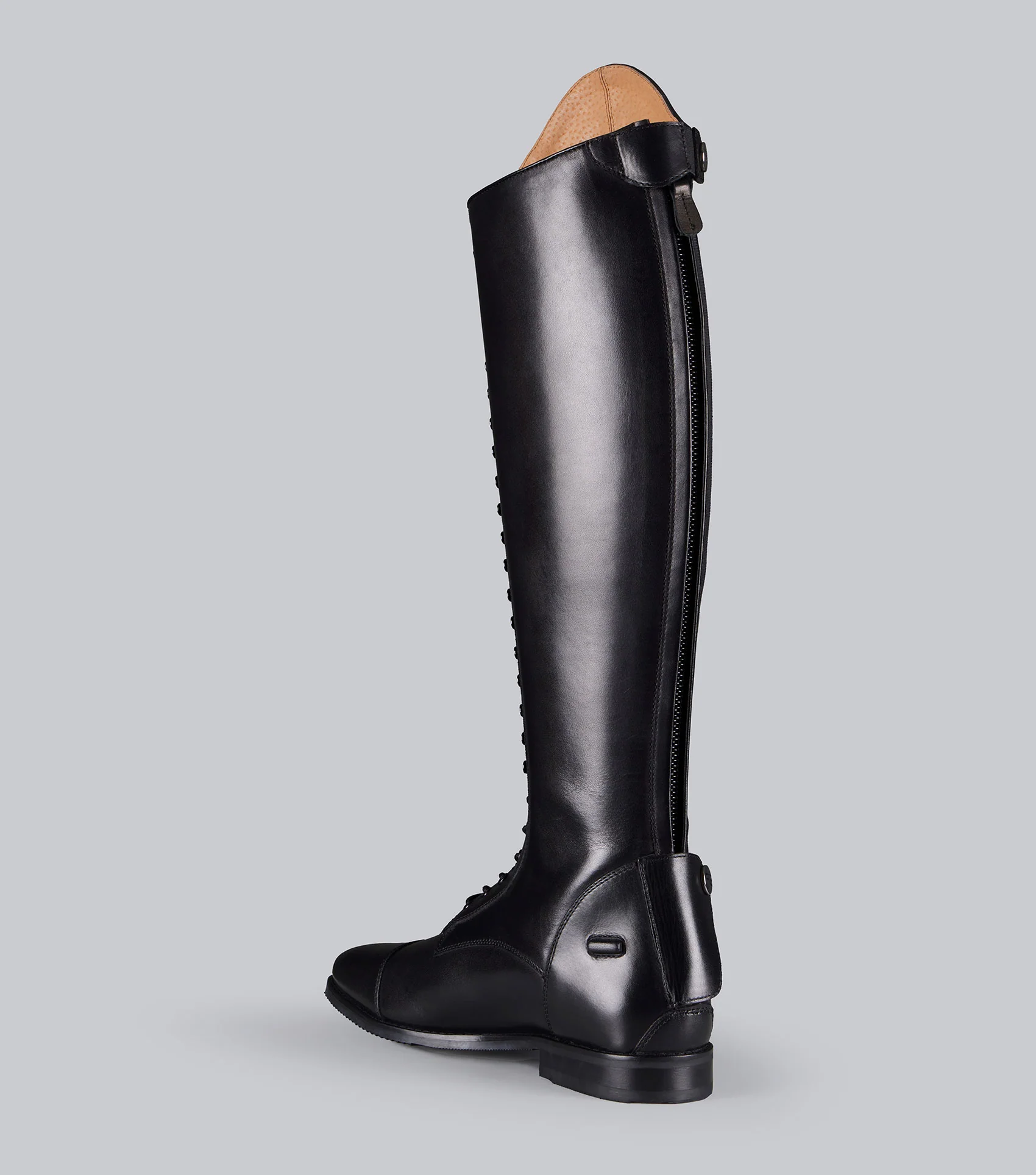 Astra Womens Lace Front Tall Leather Riding Boots Black - Image 5