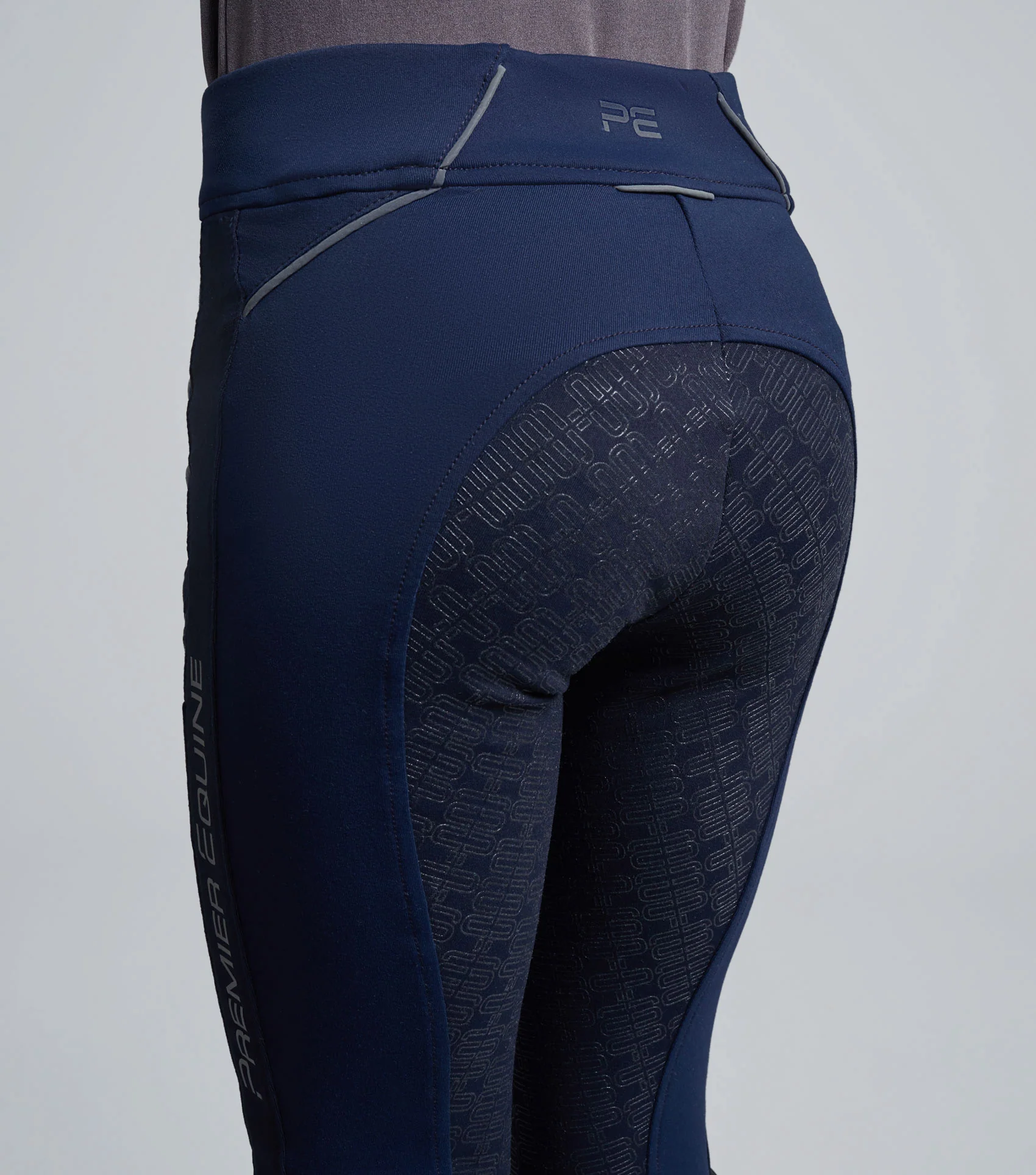 Astrid Girls Full Seat Gel Pull On Riding Tights Navy - Image 4