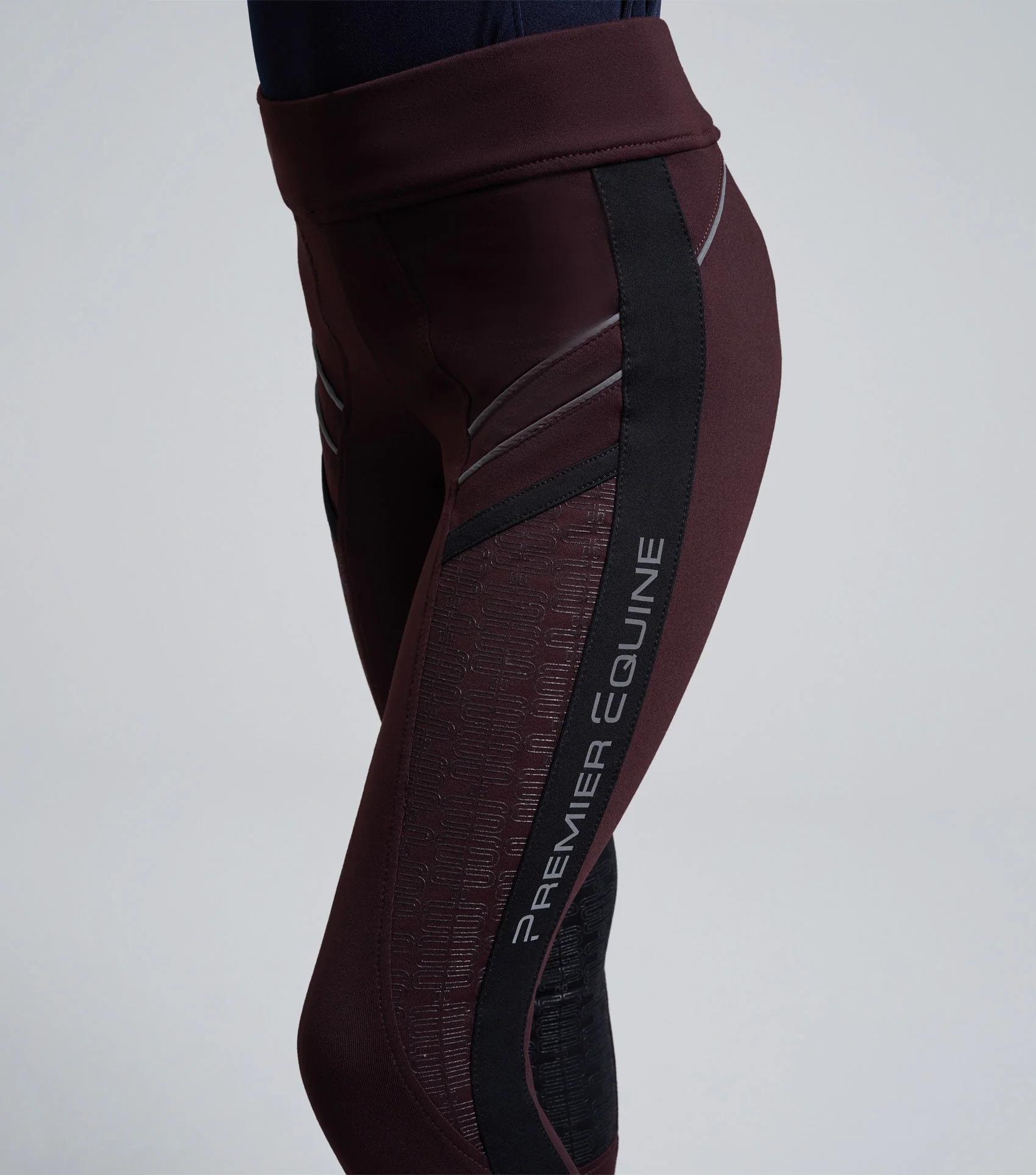 Astrid Girls Full Seat Gel Pull On Riding Tights Wine - Image 4