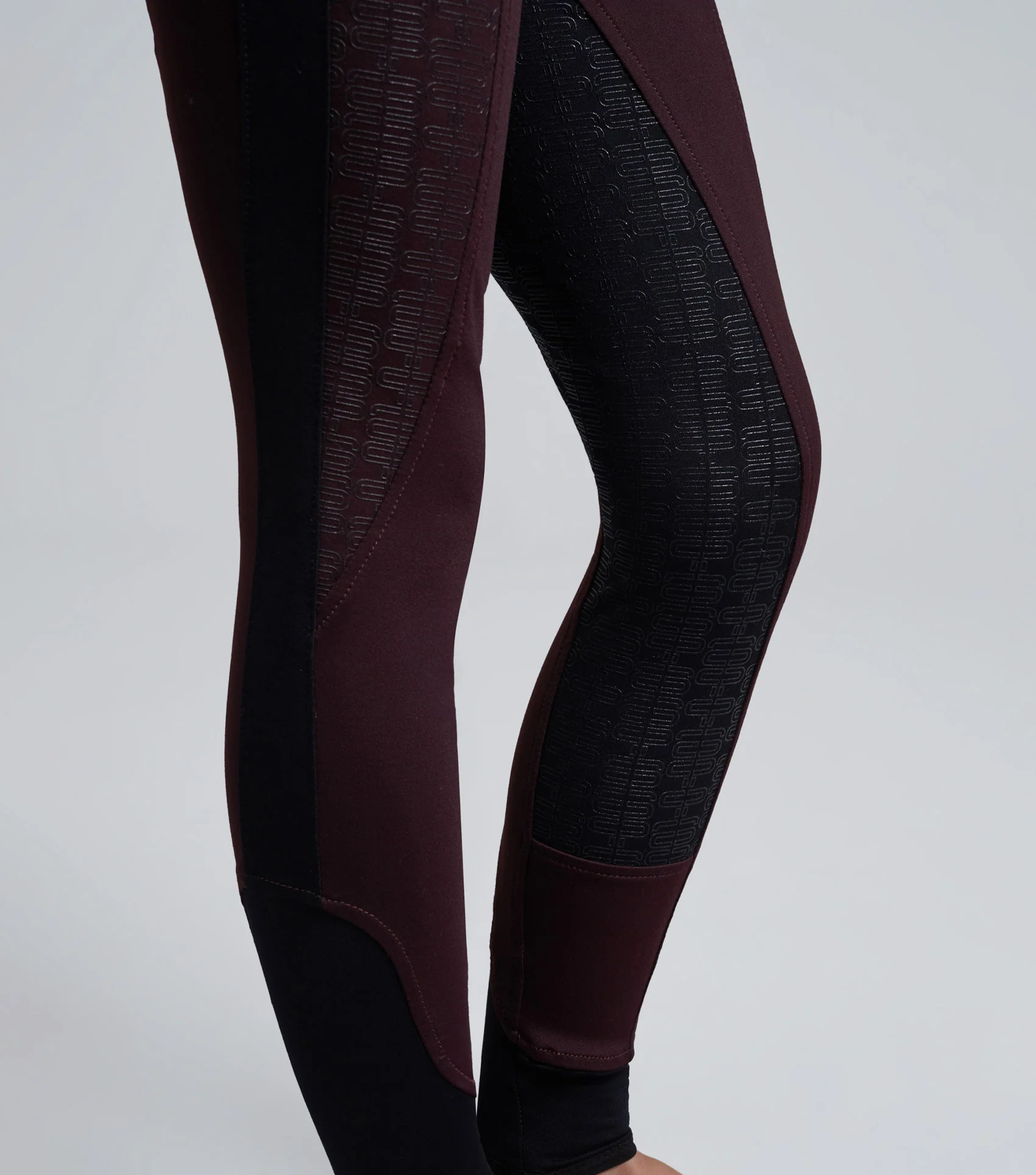 Astrid Girls Full Seat Gel Pull On Riding Tights Wine - Image 5