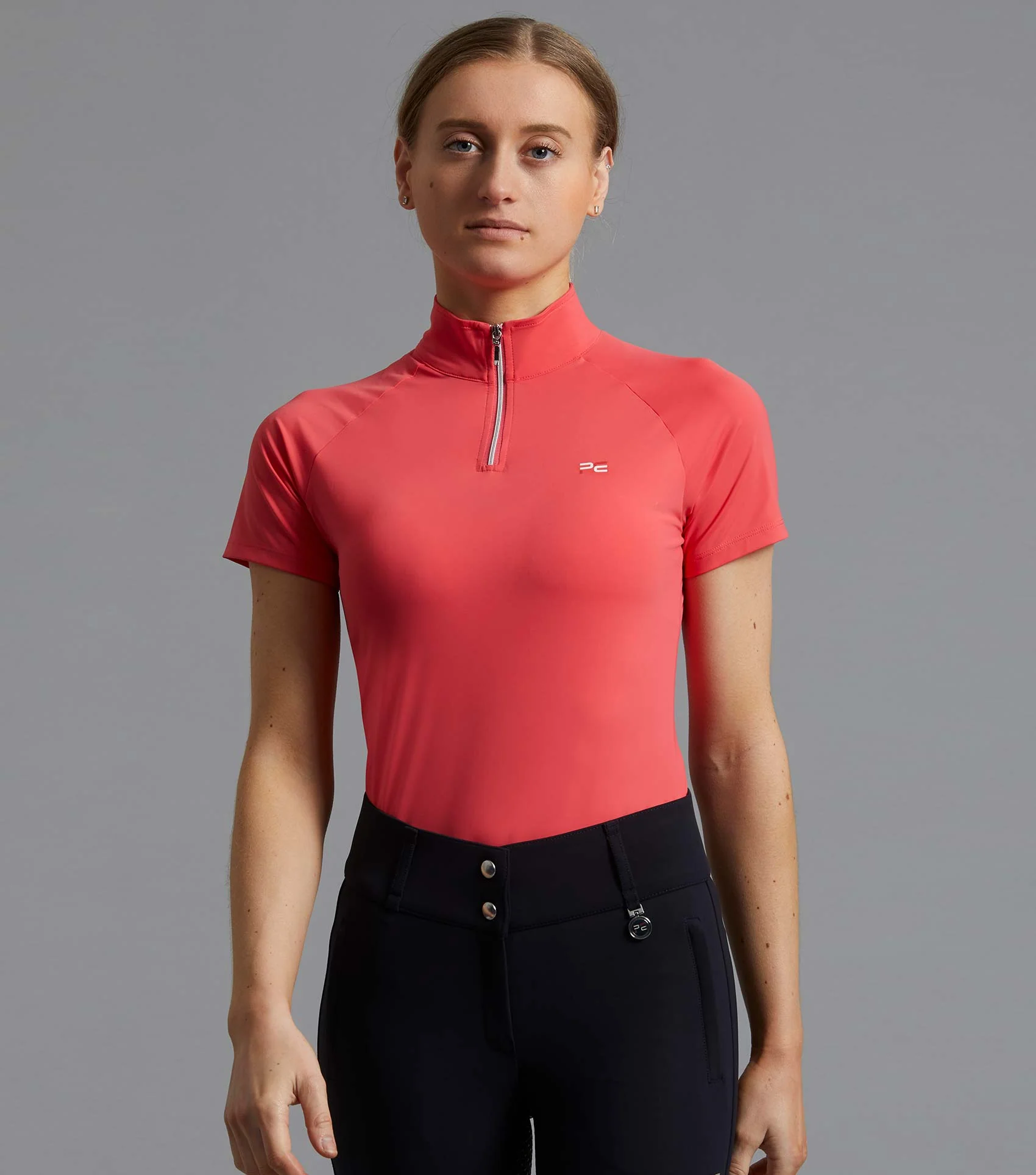 SALE - Aura Ladies Short Sleeve Riding Top Pink