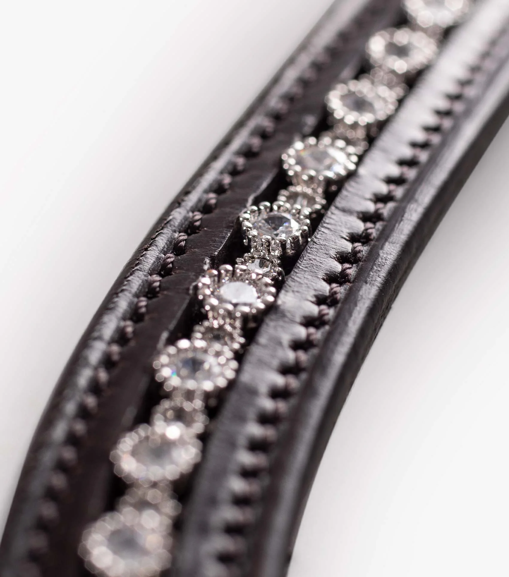 Bergamo Shaped Diamante Browband Brown - Image 3