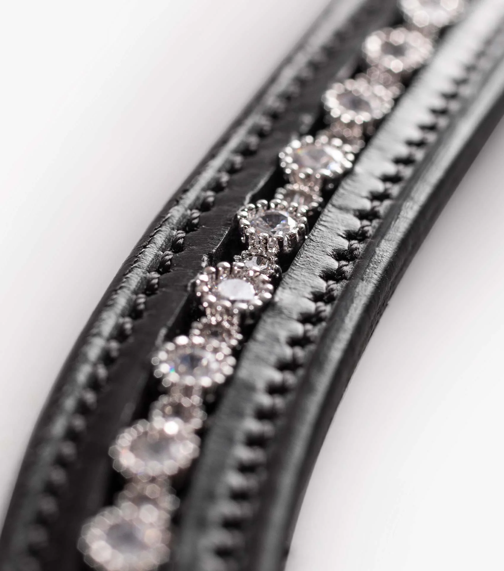 Bergamo Shaped Diamante Browband Black - Image 3