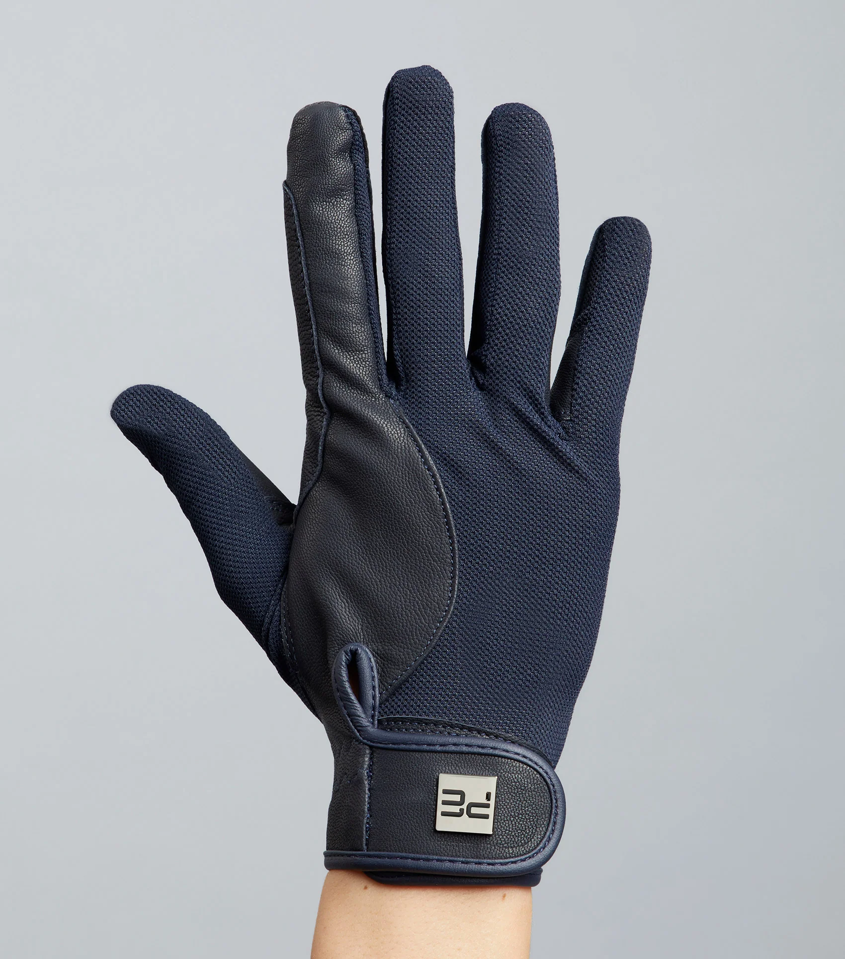 Bordoni Leather Mesh Riding Gloves Navy - Image 5