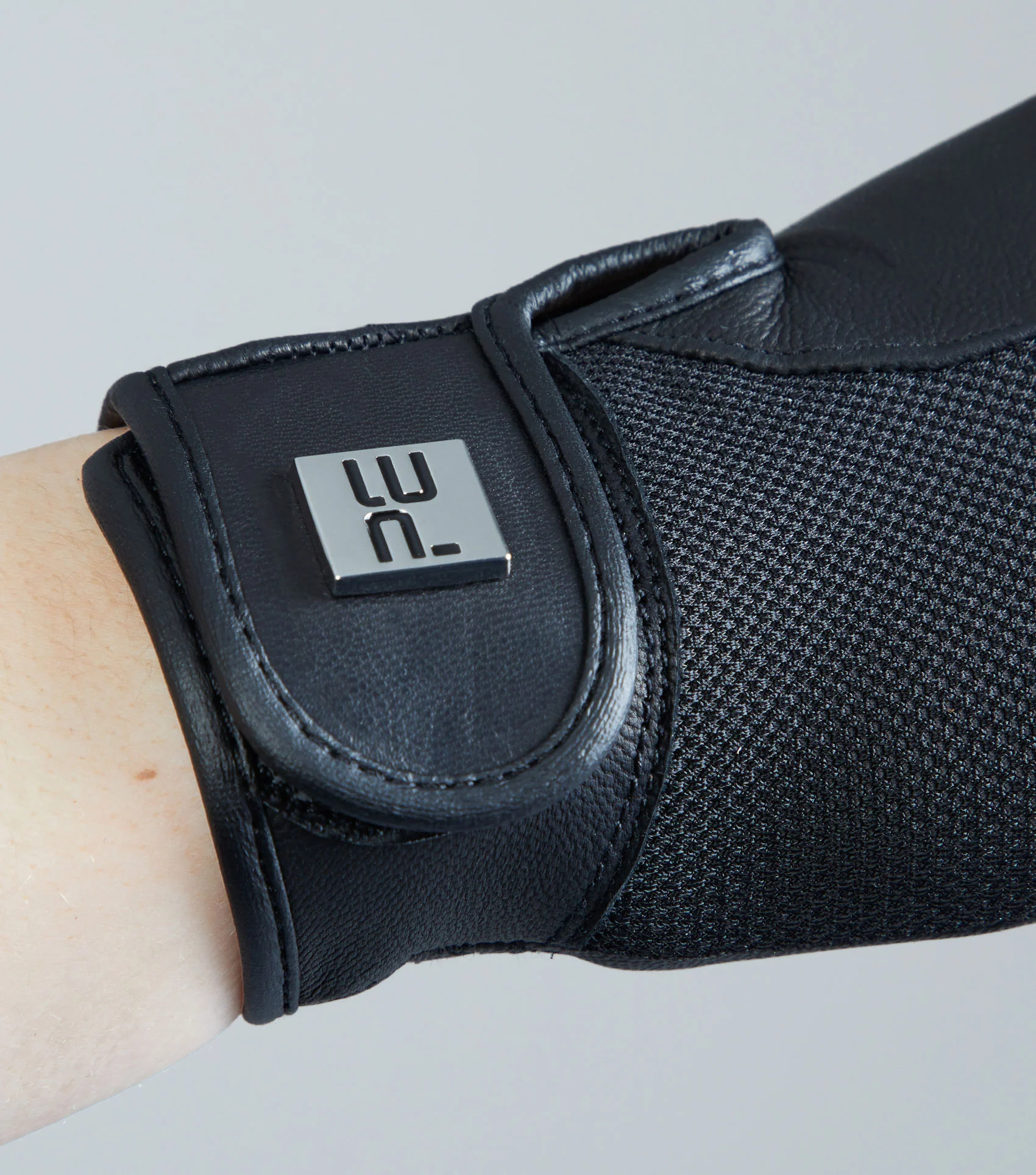 Bordoni Leather Mesh Riding Gloves Black - Image 3