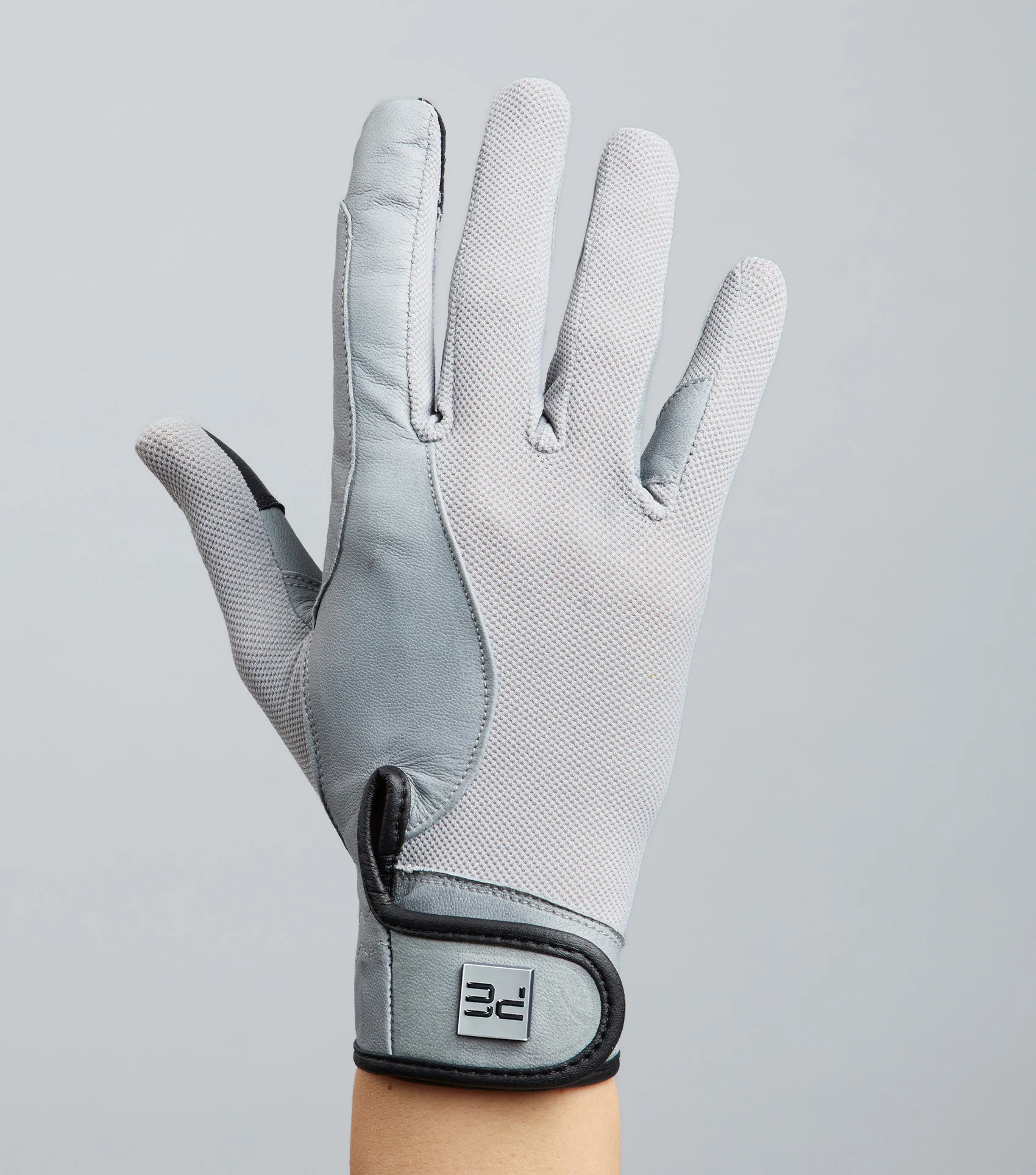 Bordoni Leather Mesh Riding Gloves Grey - Image 5