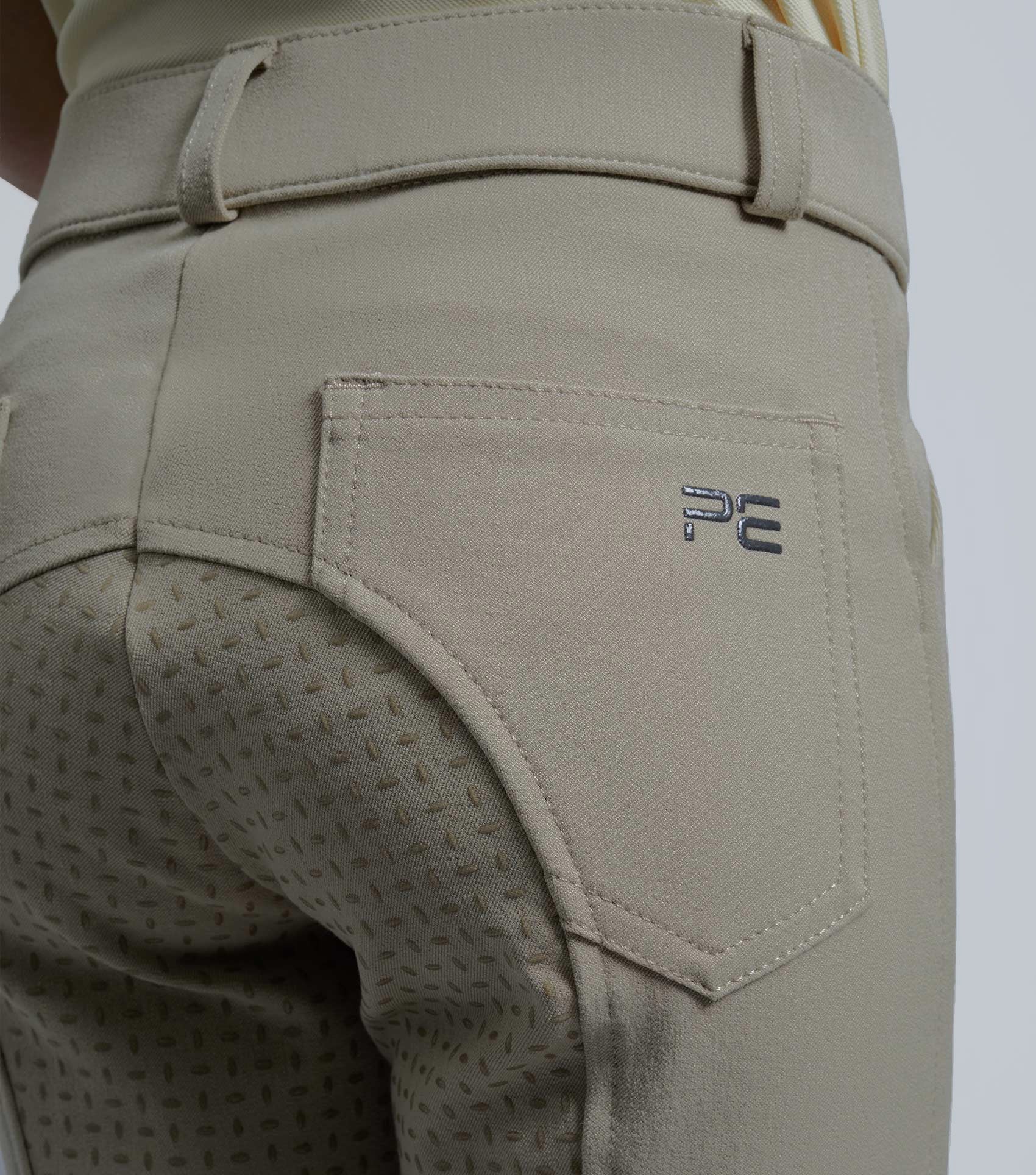 Brava Girls Full Seat Gel Competition Riding Breeches Beige - Image 5