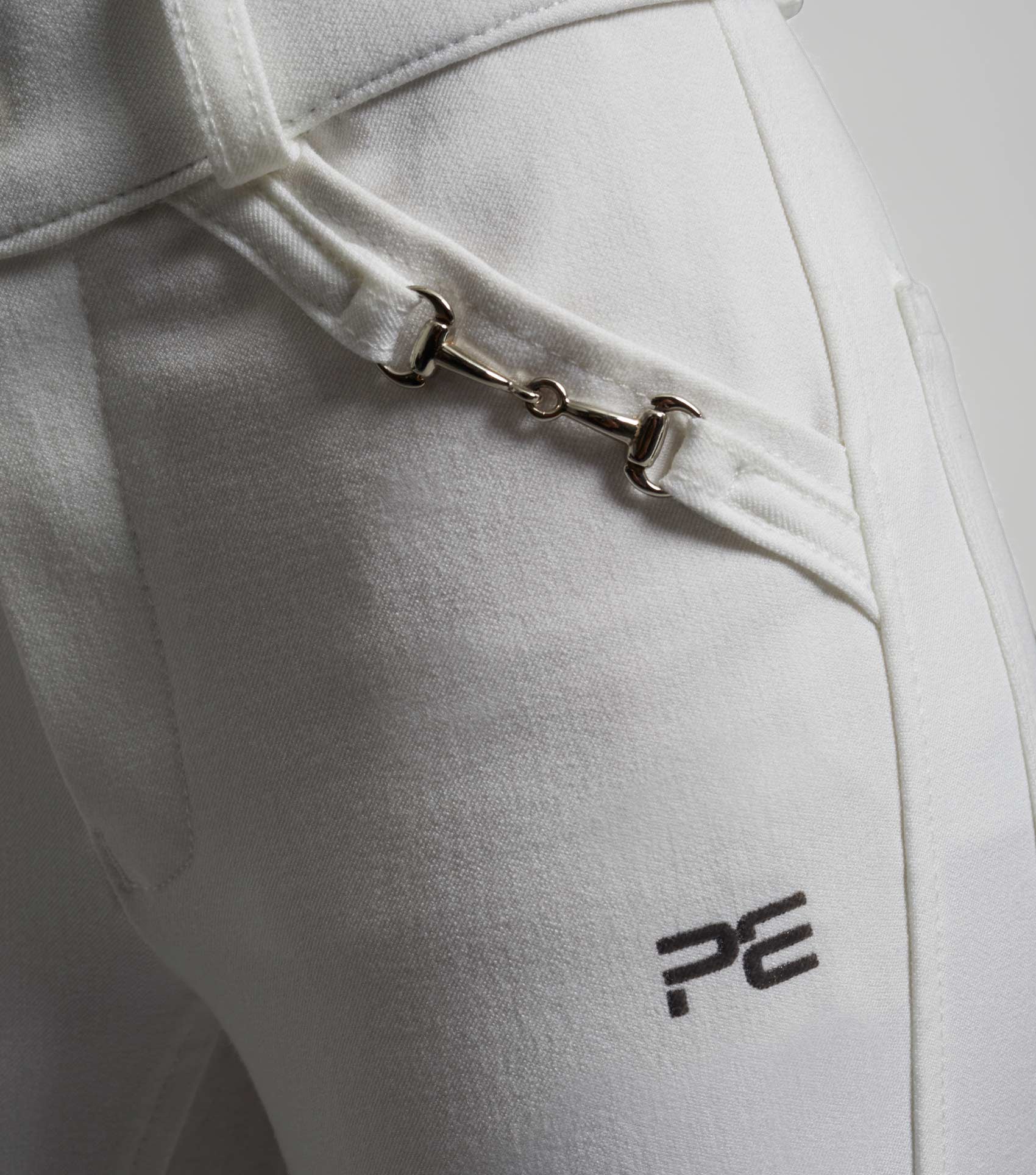 Brava Girls Full Seat Gel Competition Riding Breeches White - Image 4