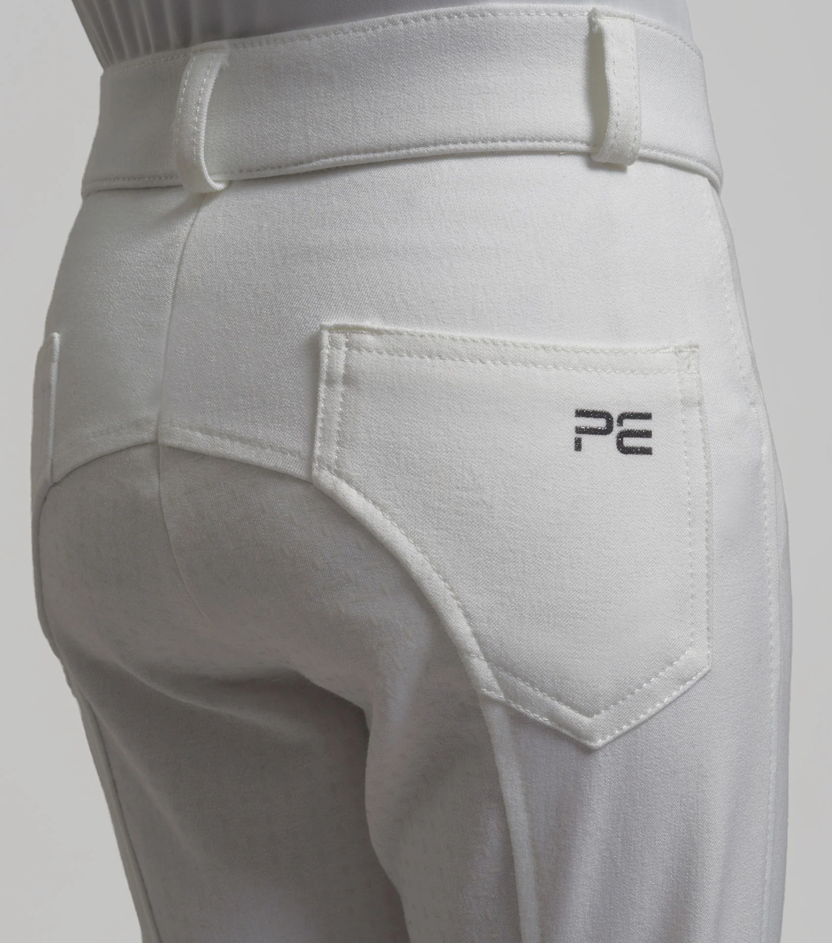 Brava Girls Full Seat Gel Competition Riding Breeches White - Image 5