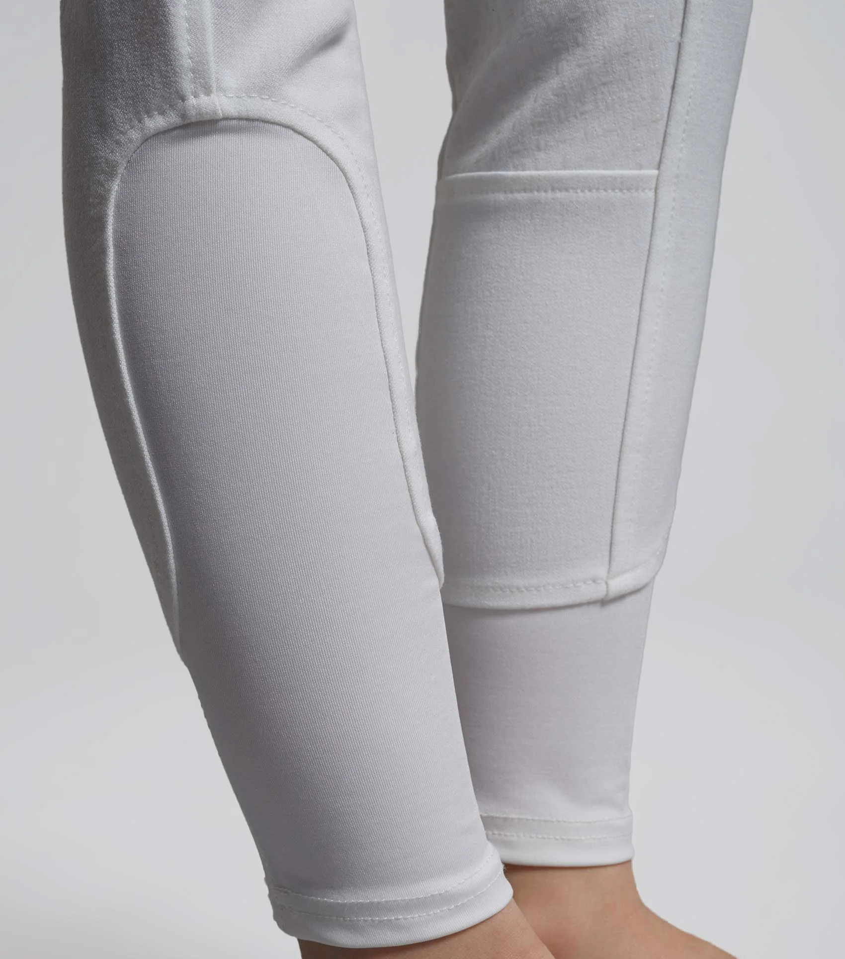 Brava Girls Full Seat Gel Competition Riding Breeches White - Image 6