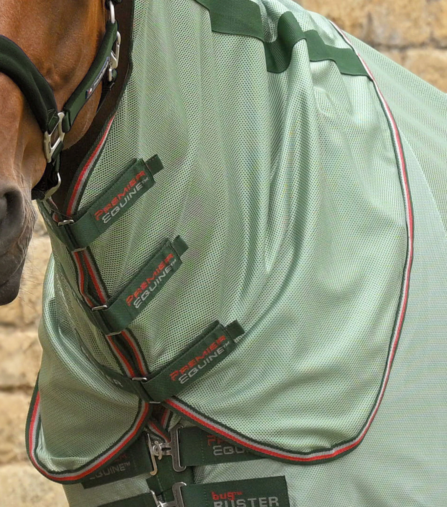 Bug Buster Fly Rug with Detachable Neck and Belly Flap Mint Green - Image 2
