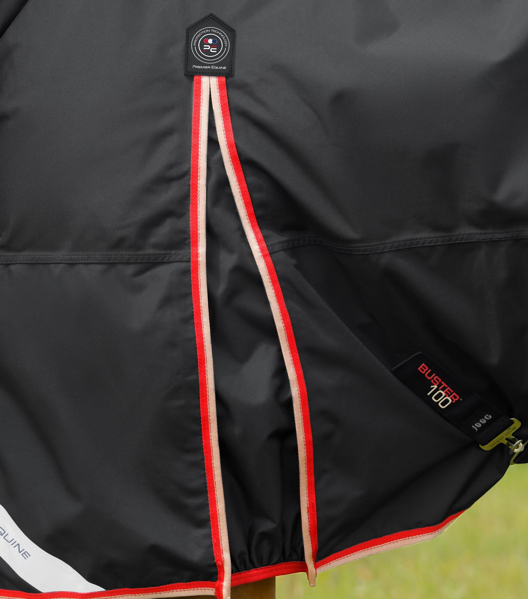 Buster 100g Turnout Rug with Snug-Fit Neck Cover Black - Image 4