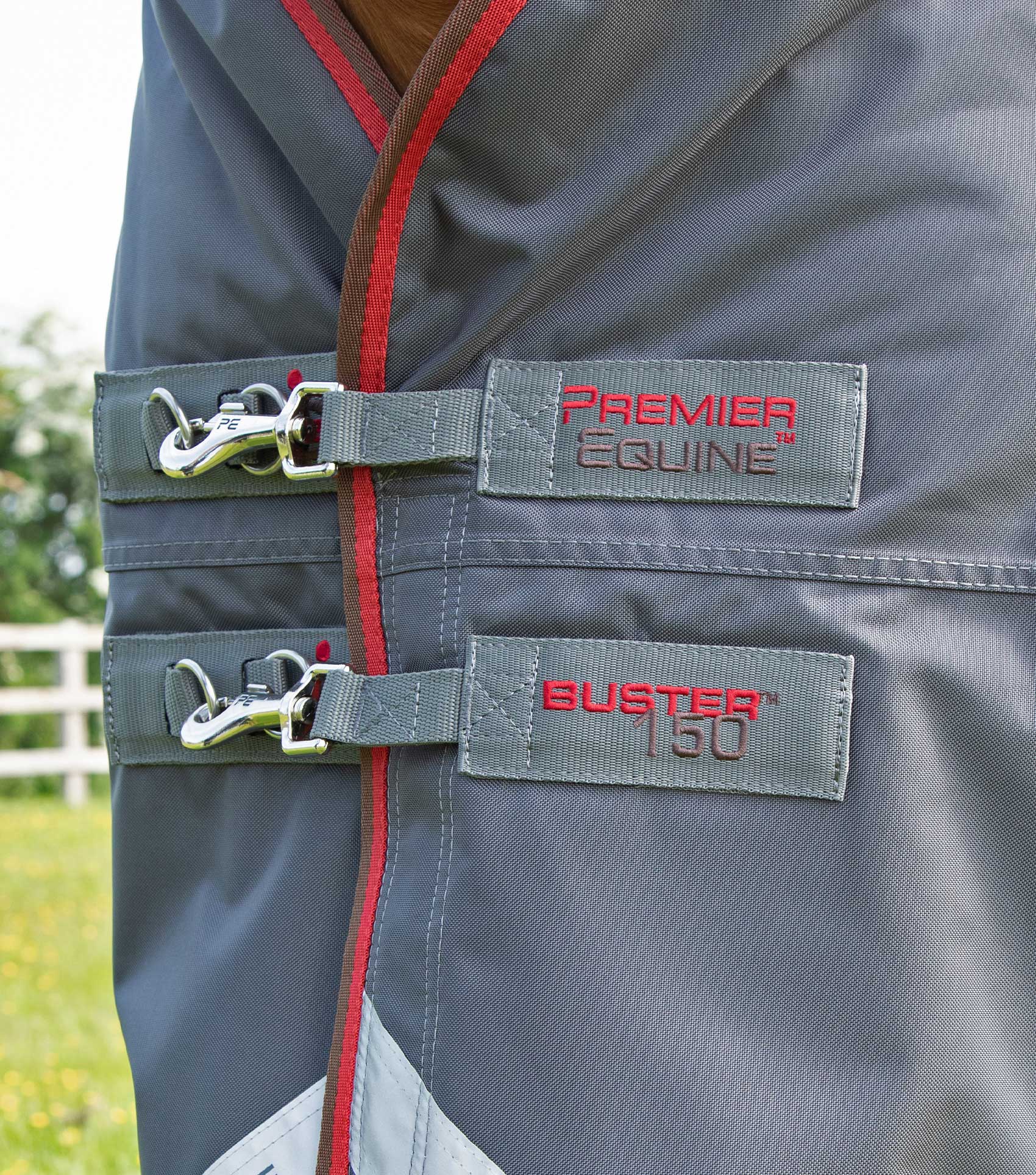 Buster 150g Turnout Rug with Classic Neck Cover Grey - Image 4