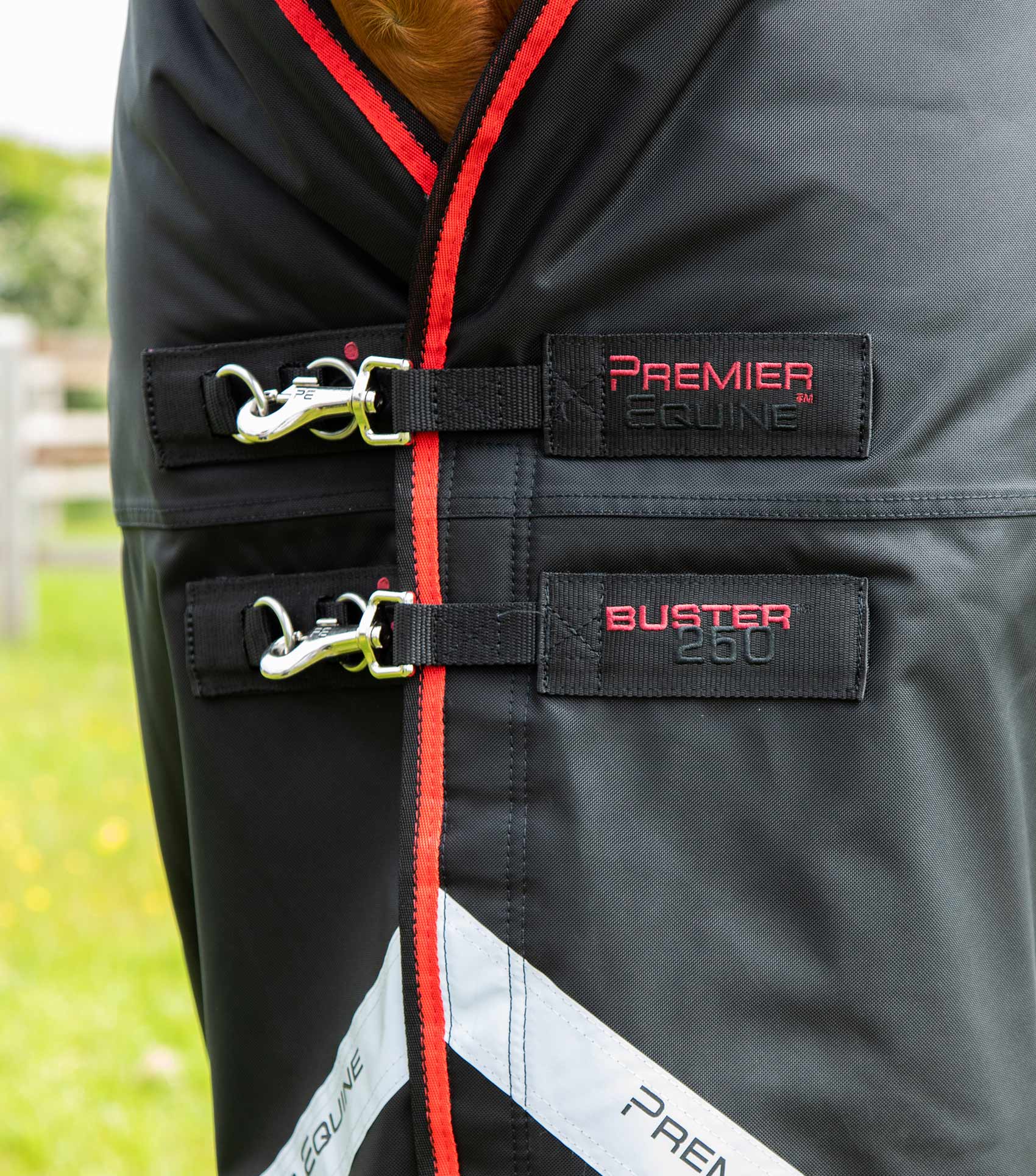 Buster 250g Turnout Rug with Classic Neck Cover Black - Image 4