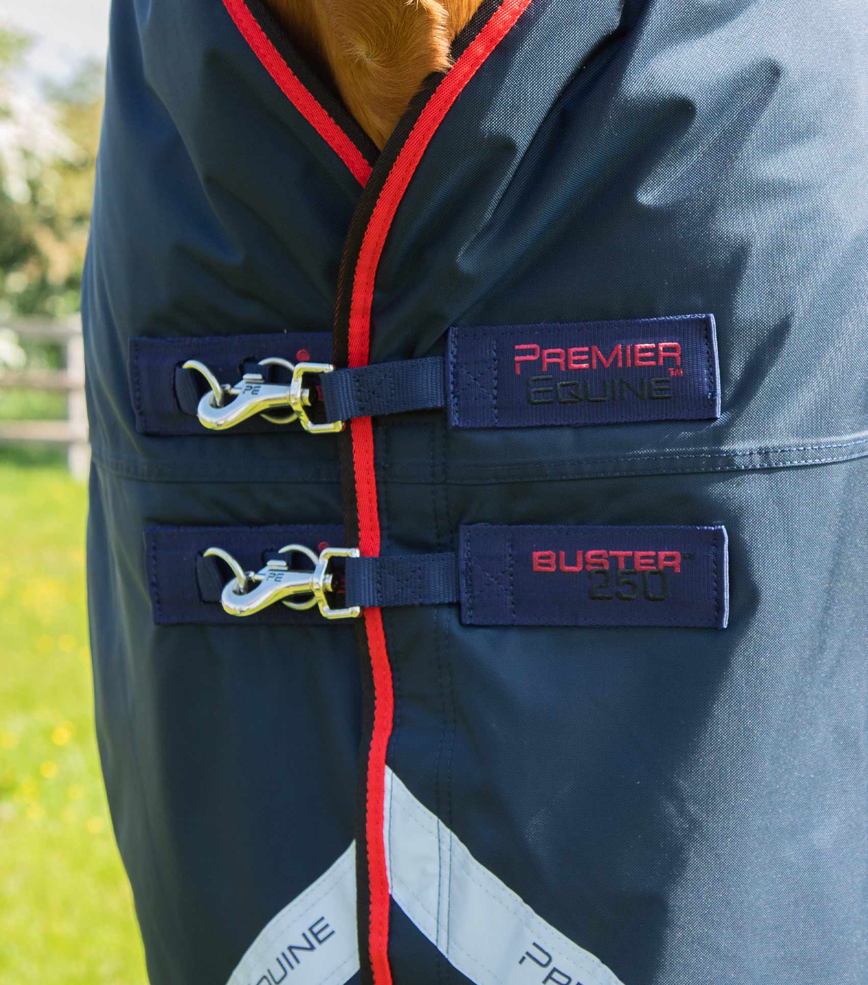 Buster 250g Turnout Rug with Classic Neck Cover Navy - Image 4