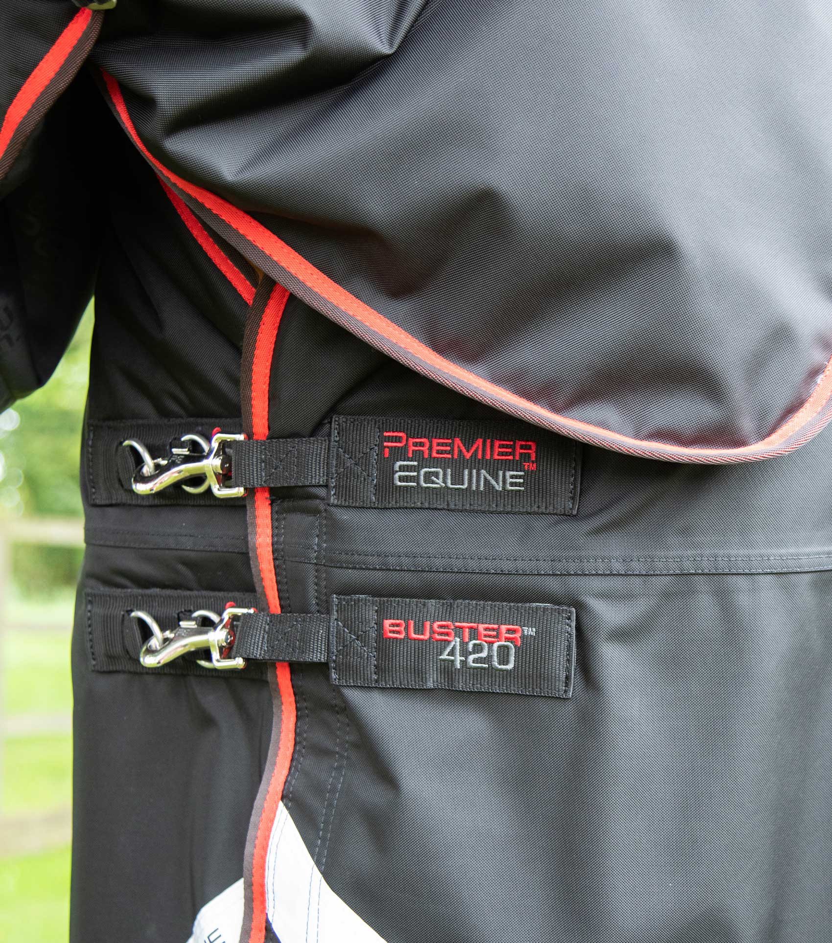 Buster 420g Turnout Rug with Classic Neck Cover Black - Image 3