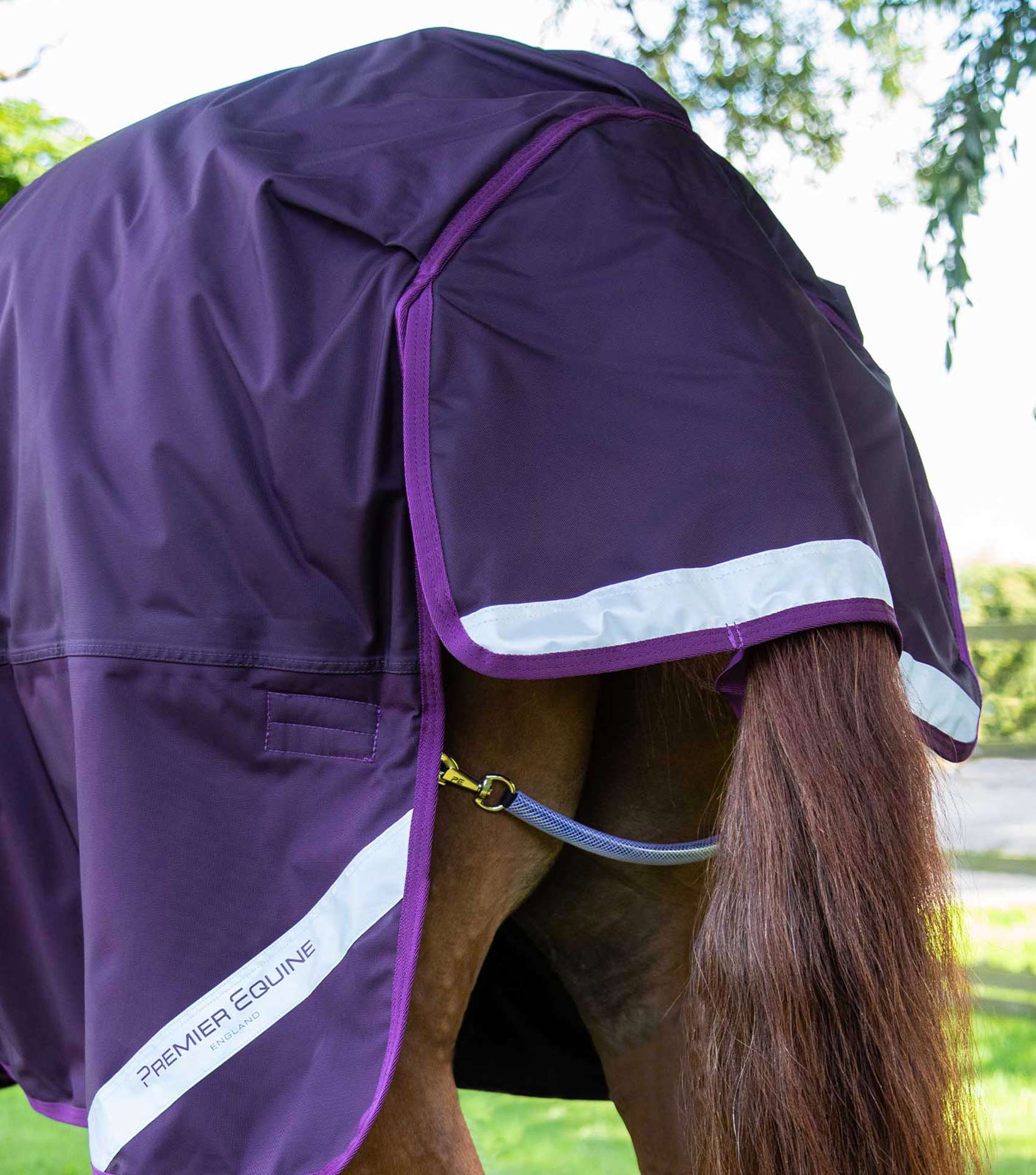 Buster Storm 420g Combo Turnout Rug with Classic Neck Purple - Image 5