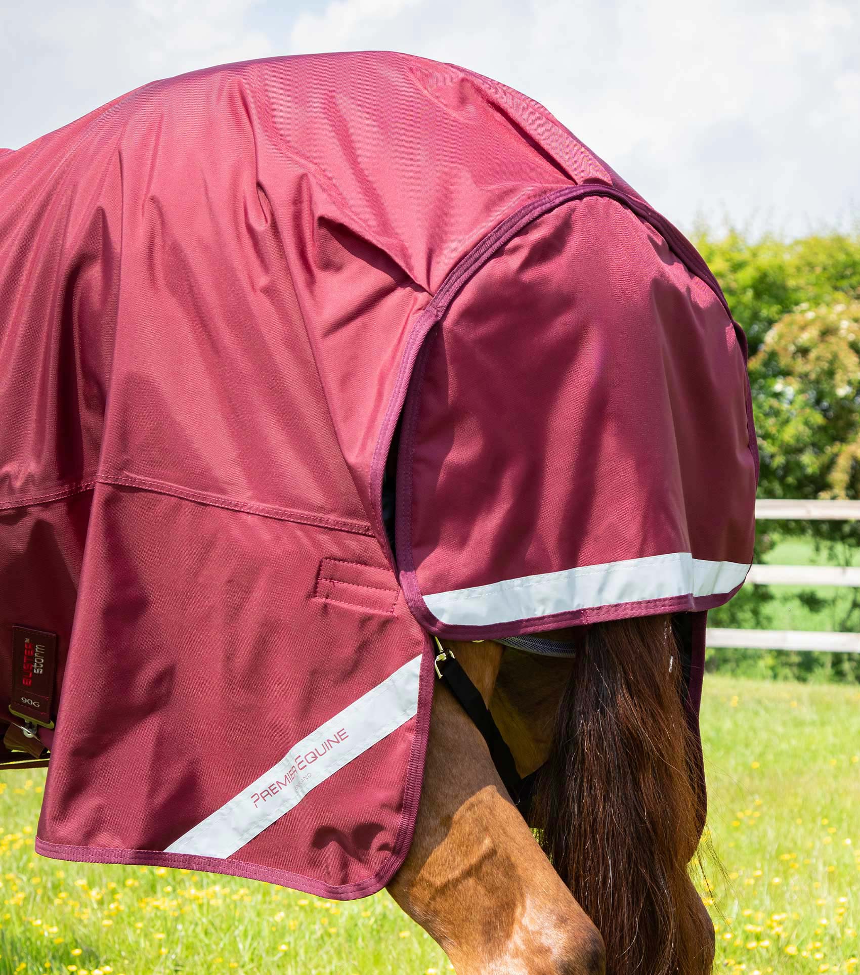 Buster Storm 90g Combo Turnout Rug with Classic Neck Burgundy - Image 5