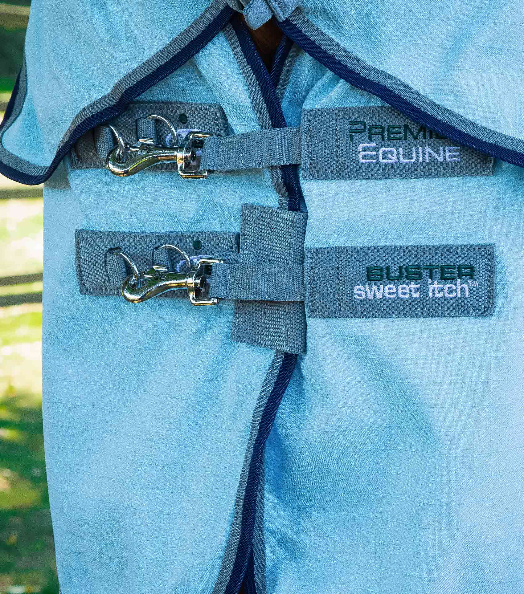 Buster Sweet Itch Fly Rug with Surcingles Blue - Image 3