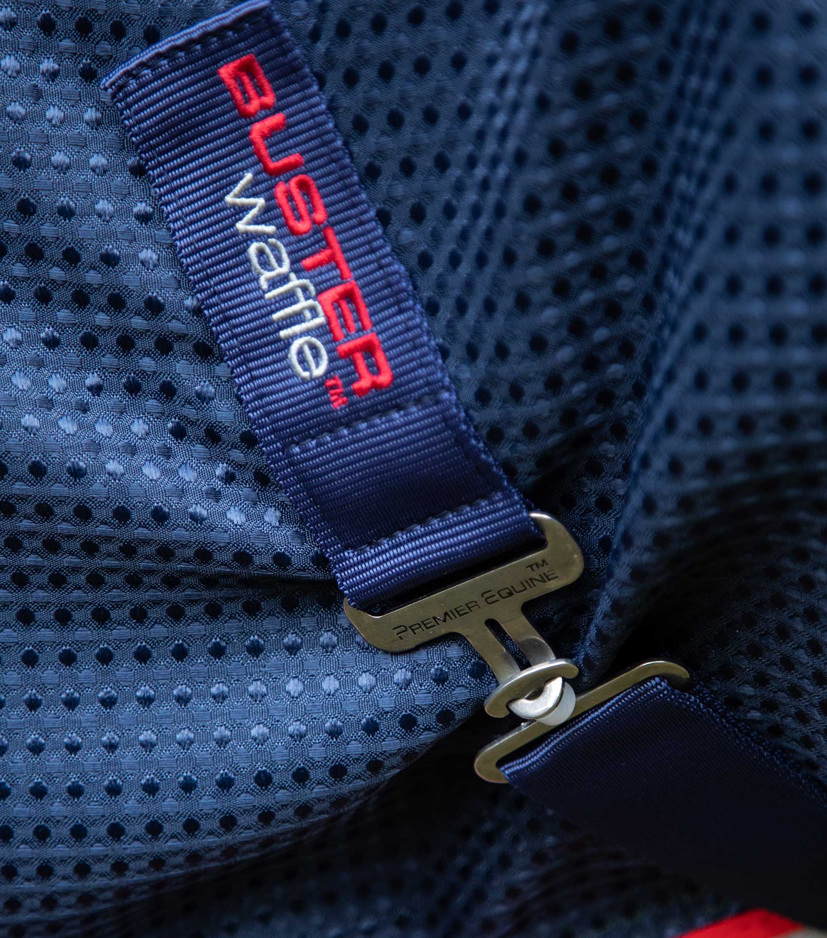 Buster Waffle Horse Cooler Rug Navy - Image 5