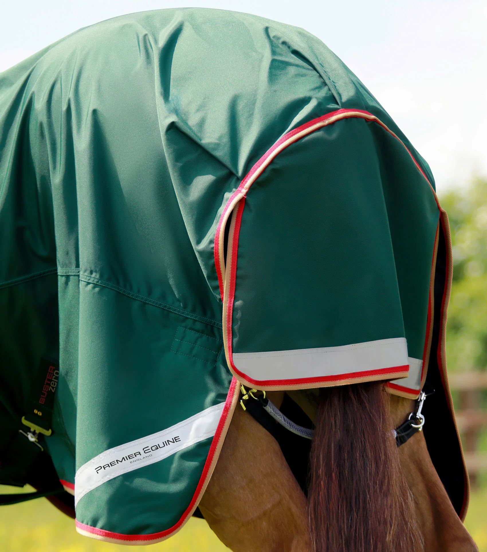 Buster Zero Turnout Rug with Classic Neck Cover Green - Image 5
