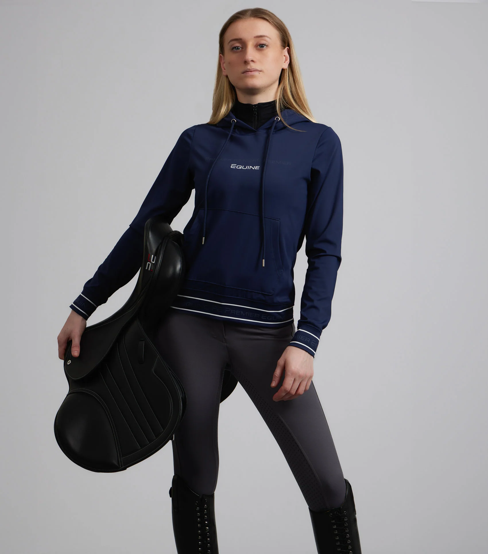 SALE - Cadenza Technical Riding Hoodie Navy - Image 6