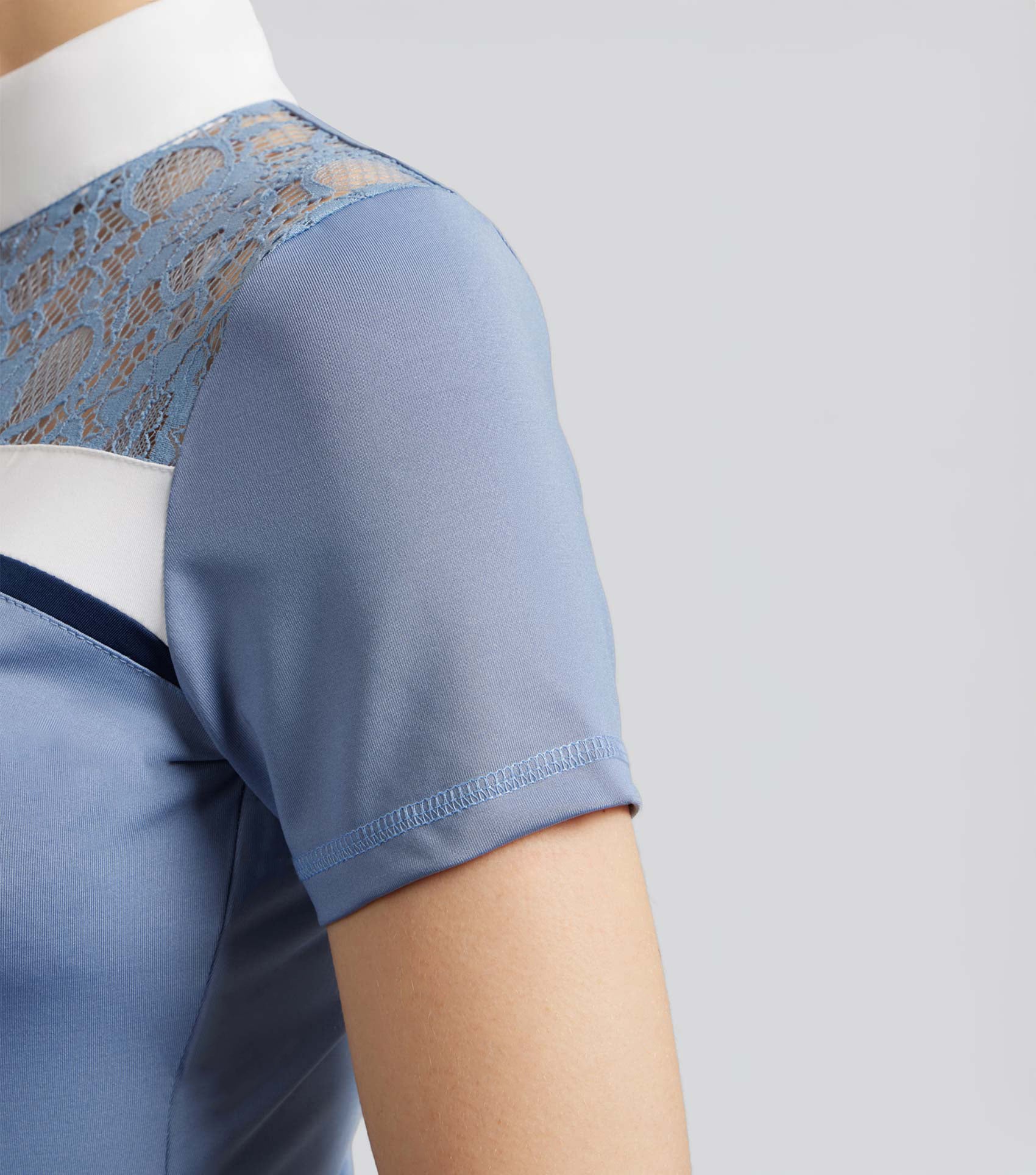 SALE - Campani Womens Short Sleeve Riding Top Infinity Blue - Image 4