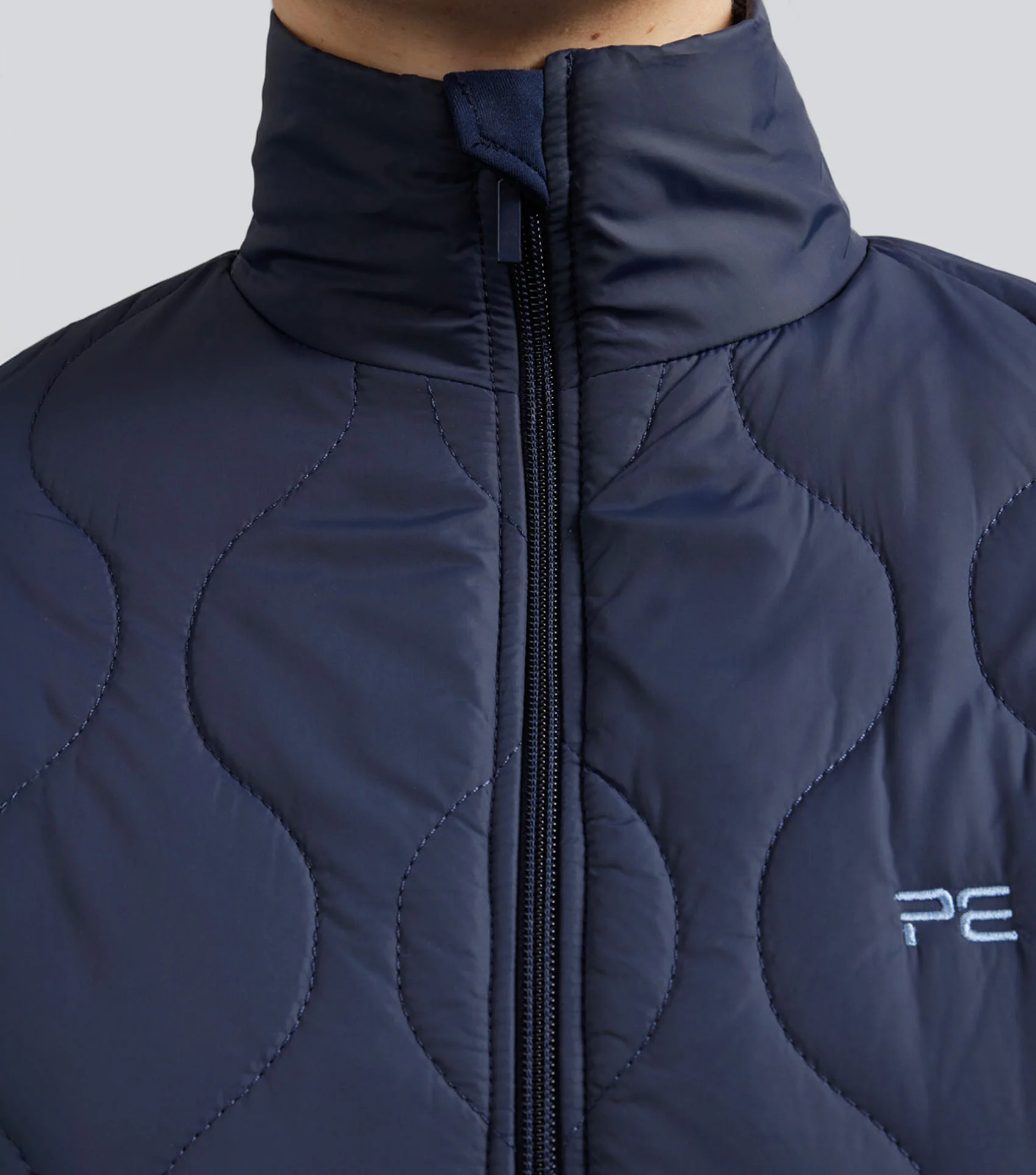 SALE - Campani Womens Quilted Riding Gilet Navy - Image 2