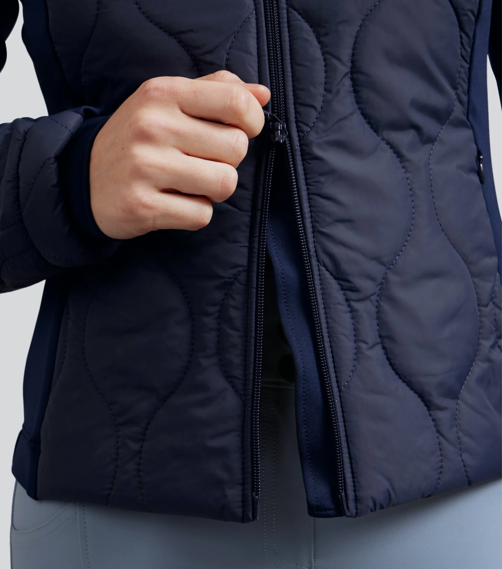 SALE - Campani Womens Quilted Riding Jacket Navy - Image 4