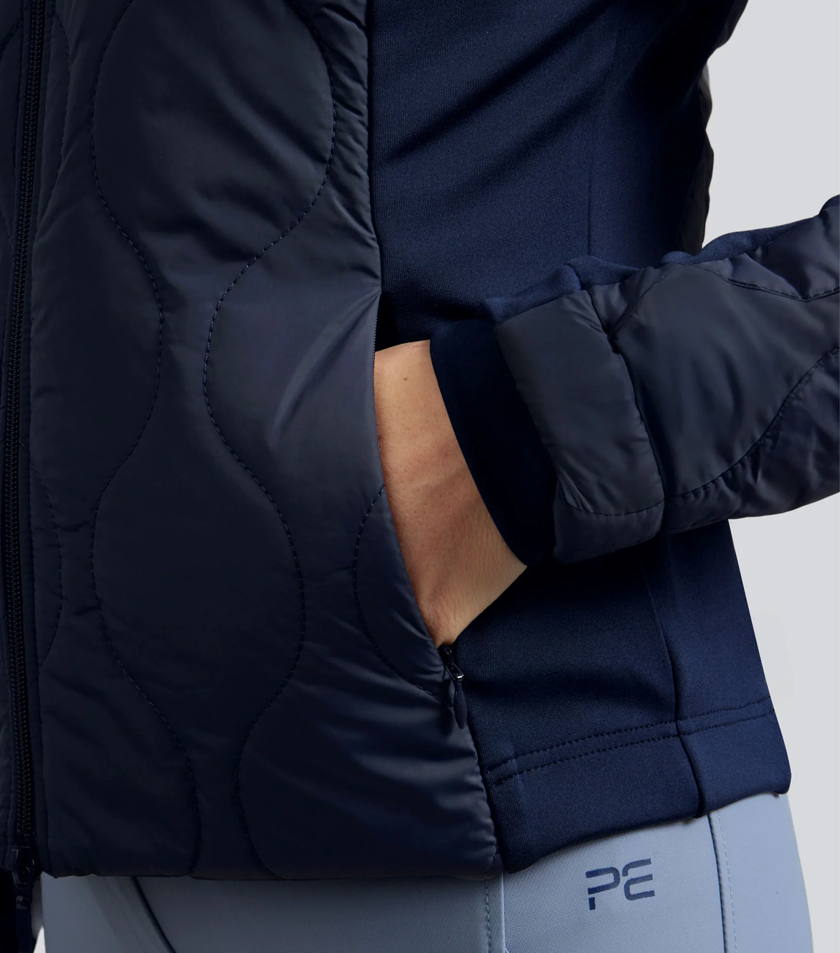 SALE - Campani Womens Quilted Riding Jacket Navy - Image 5