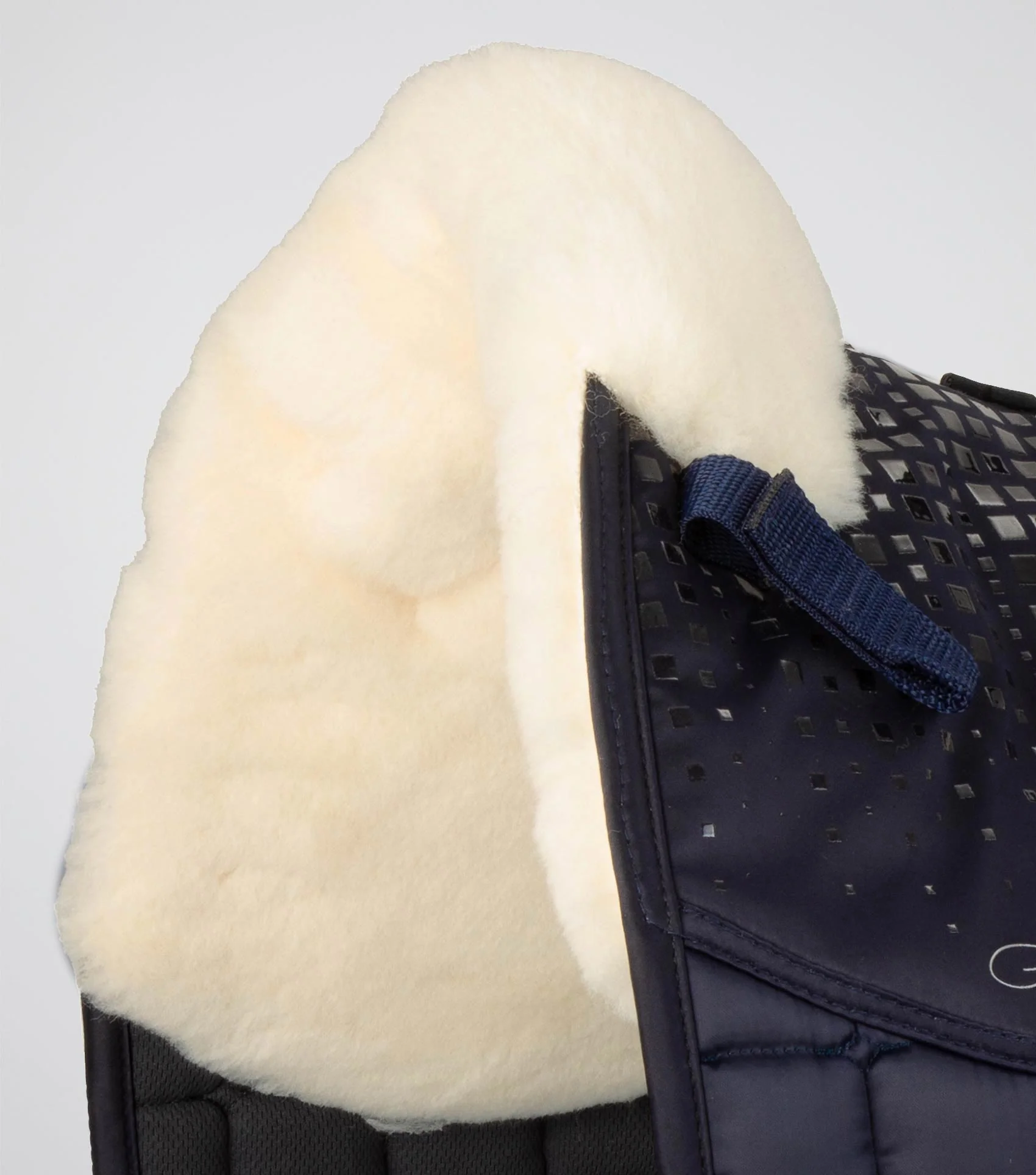 Capella Close Contact Merino Wool Dressage Square Navy/Natural Wool - Image 3