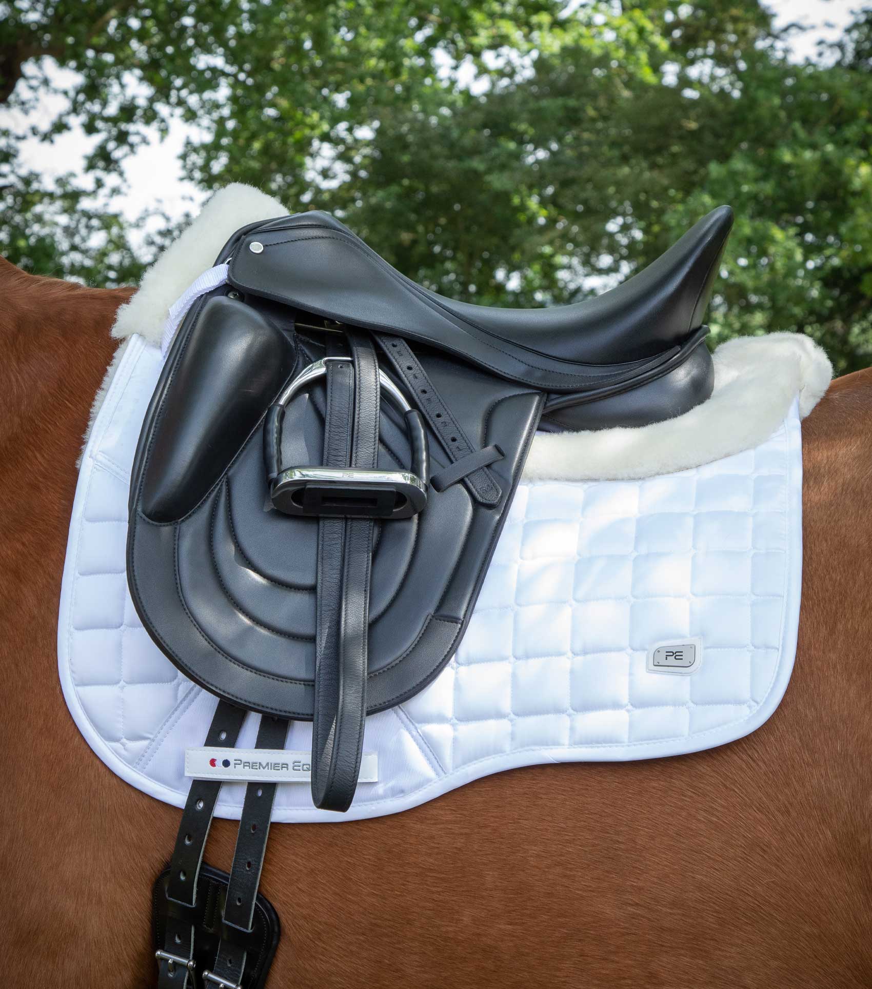Capella Close Contact Merino Wool Dressage Square White/Natural Wool - Image 5