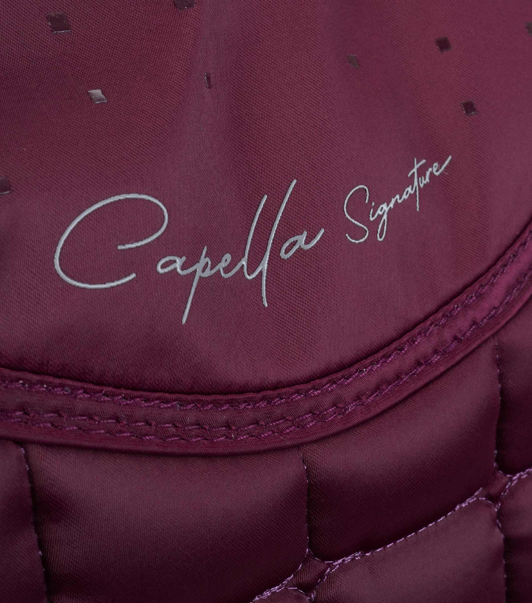 Capella Close Contact Merino Wool Dressage Square Wine/Navy Wool - Image 5
