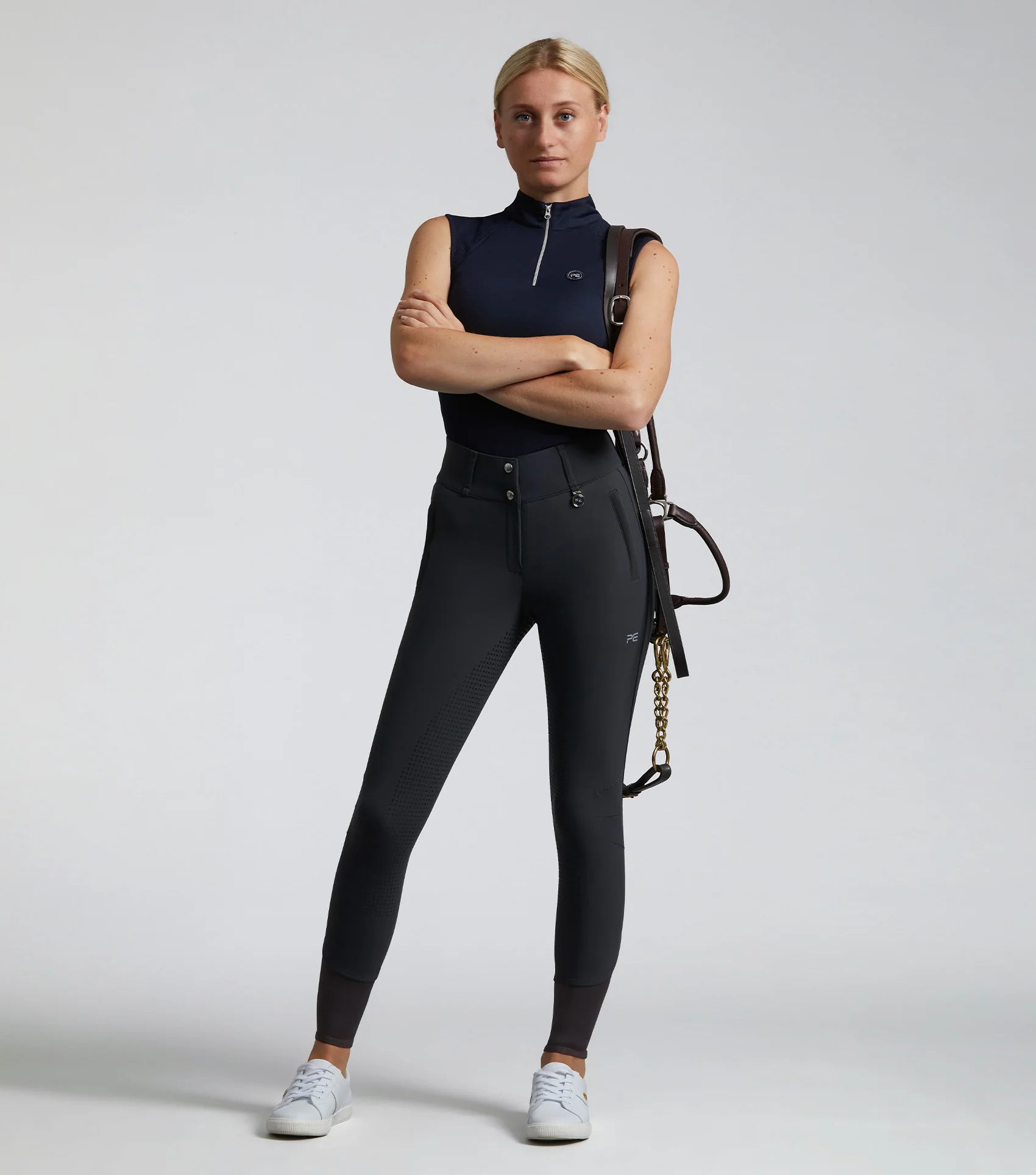 Carapello Ladies Full Seat Gel Riding Breeches Anthracite - Image 6